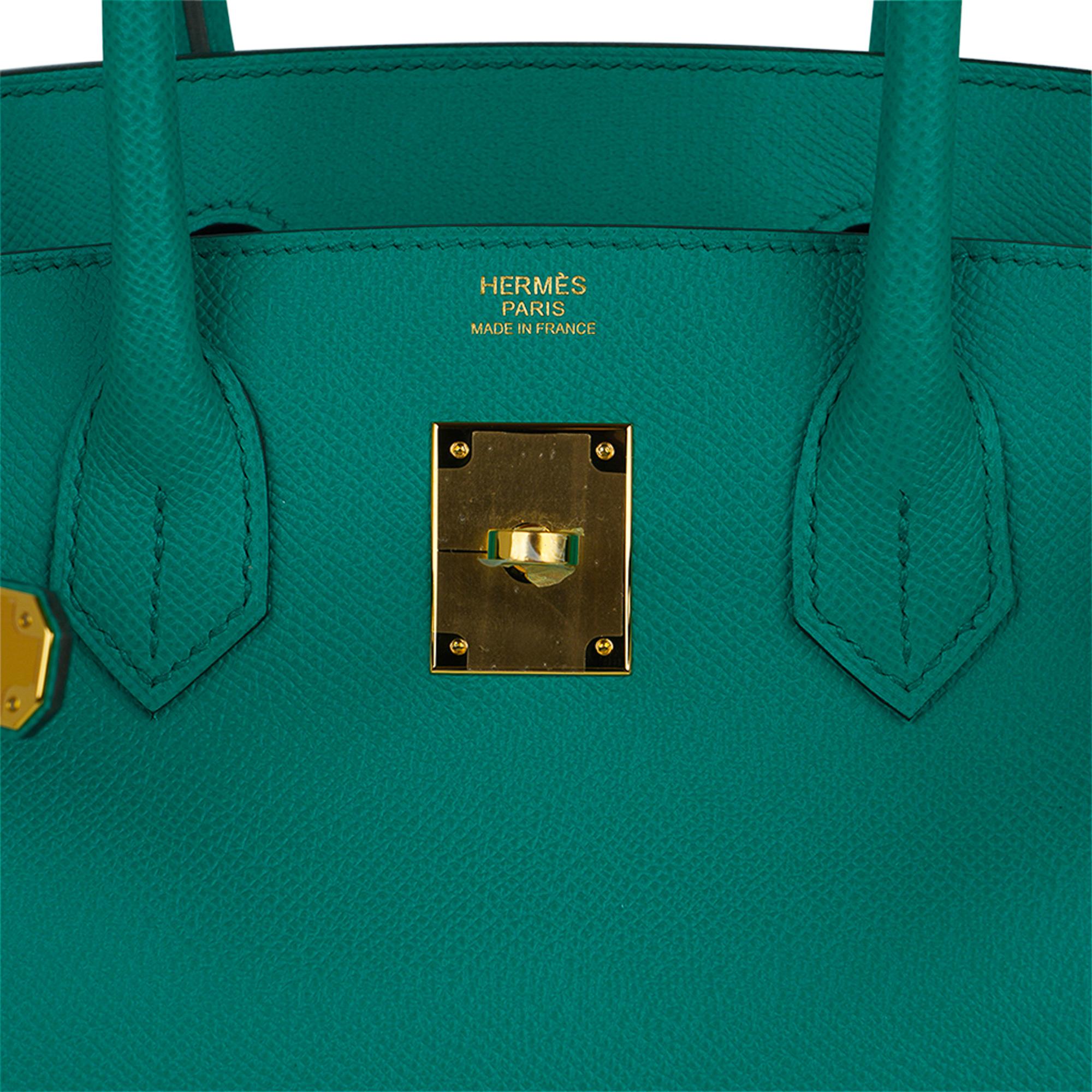 Hermes Birkin 30 Bag Vert Jade Gold Hardware Epsom Leather In New Condition For Sale In Miami, FL