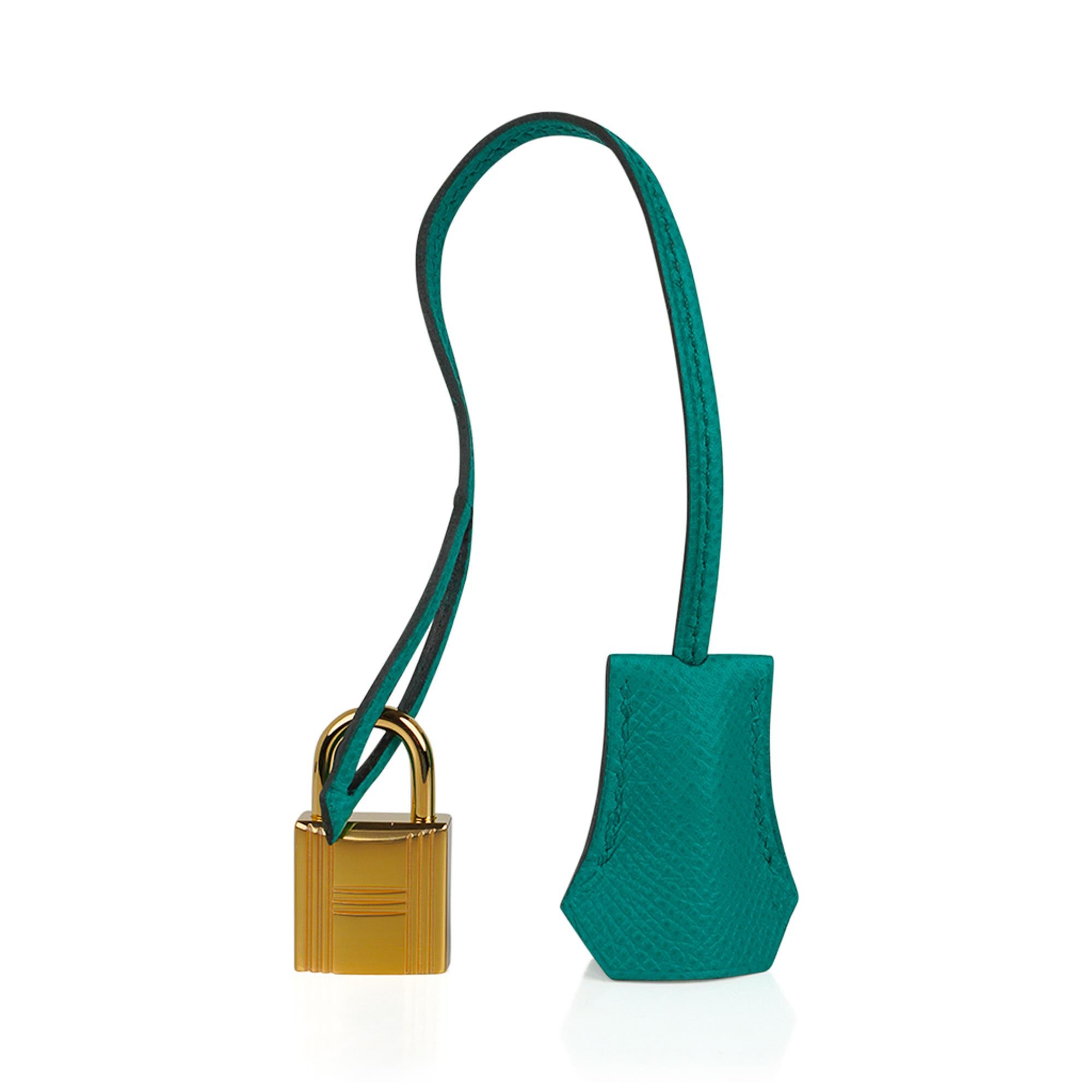 Hermes Birkin 30 Sac Vert Jade Gold Hardware Epsom Leather en vente 3