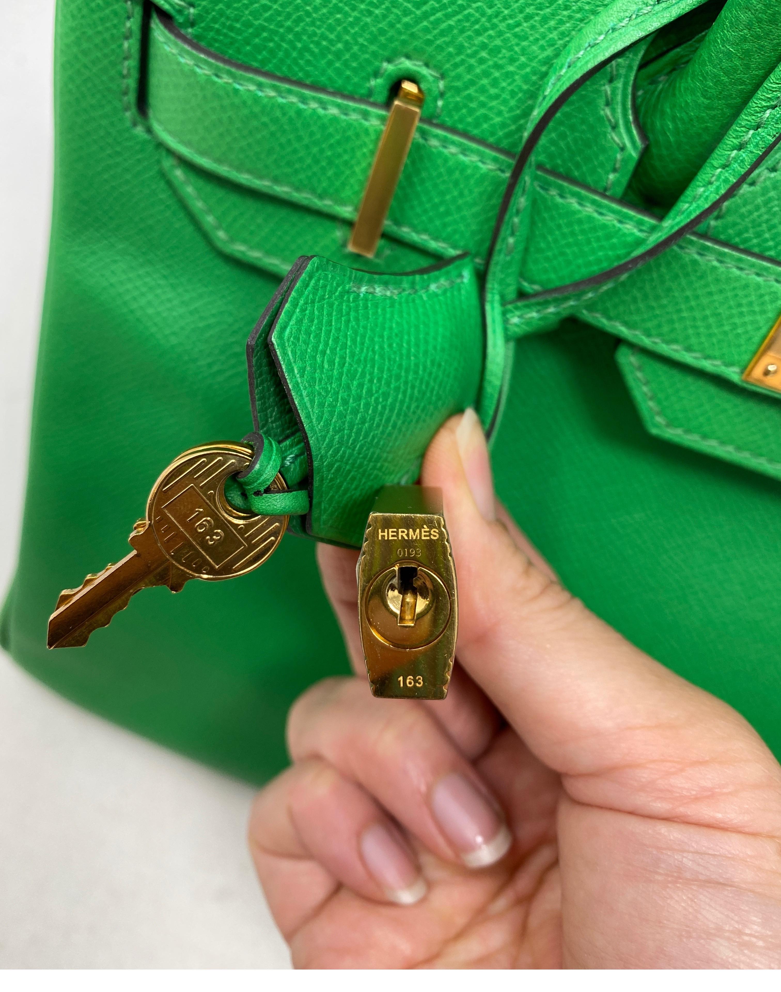 Hermès Birkin 30 Bamboo Green Bag 8