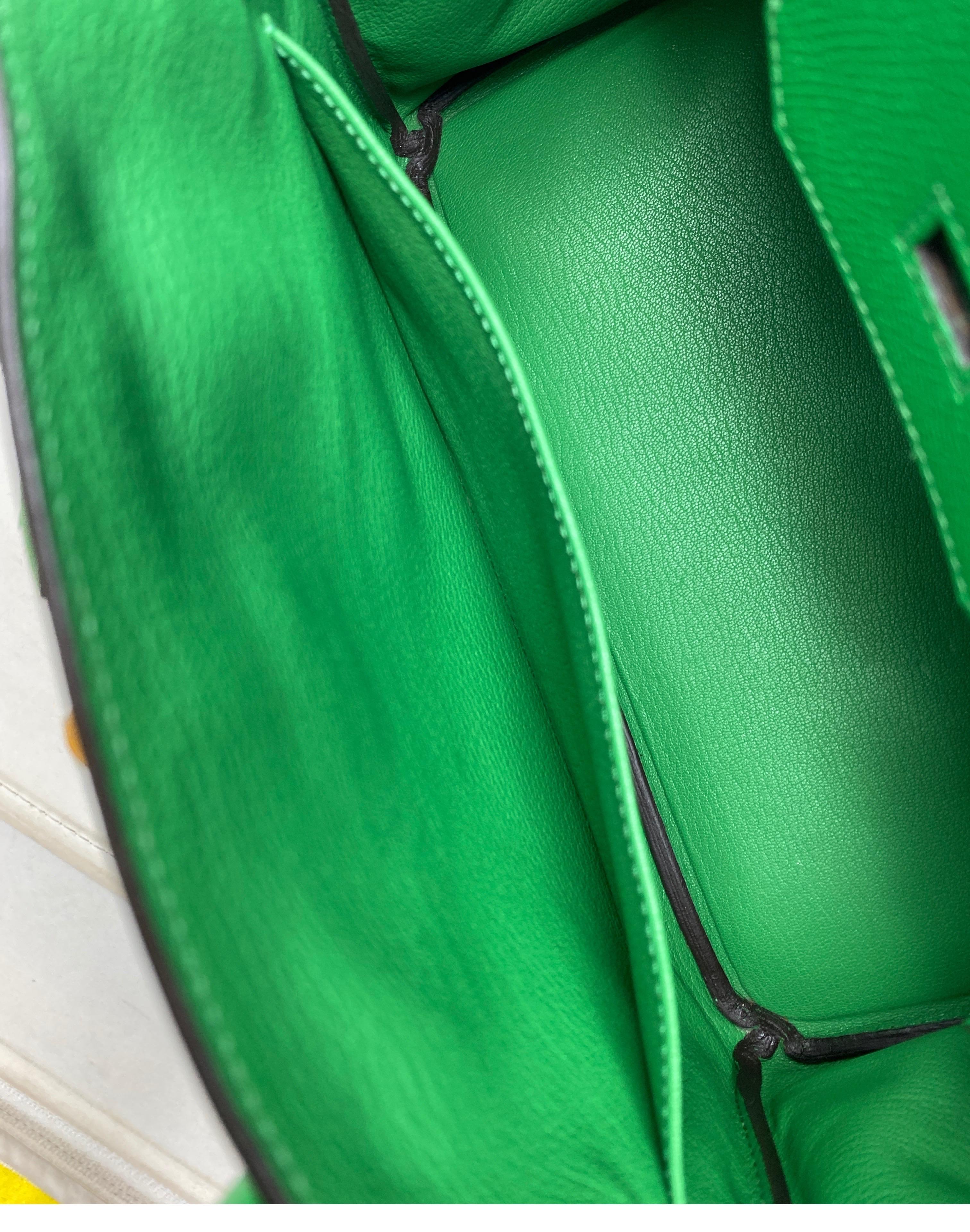 Hermès Birkin 30 Bamboo Green Bag 11