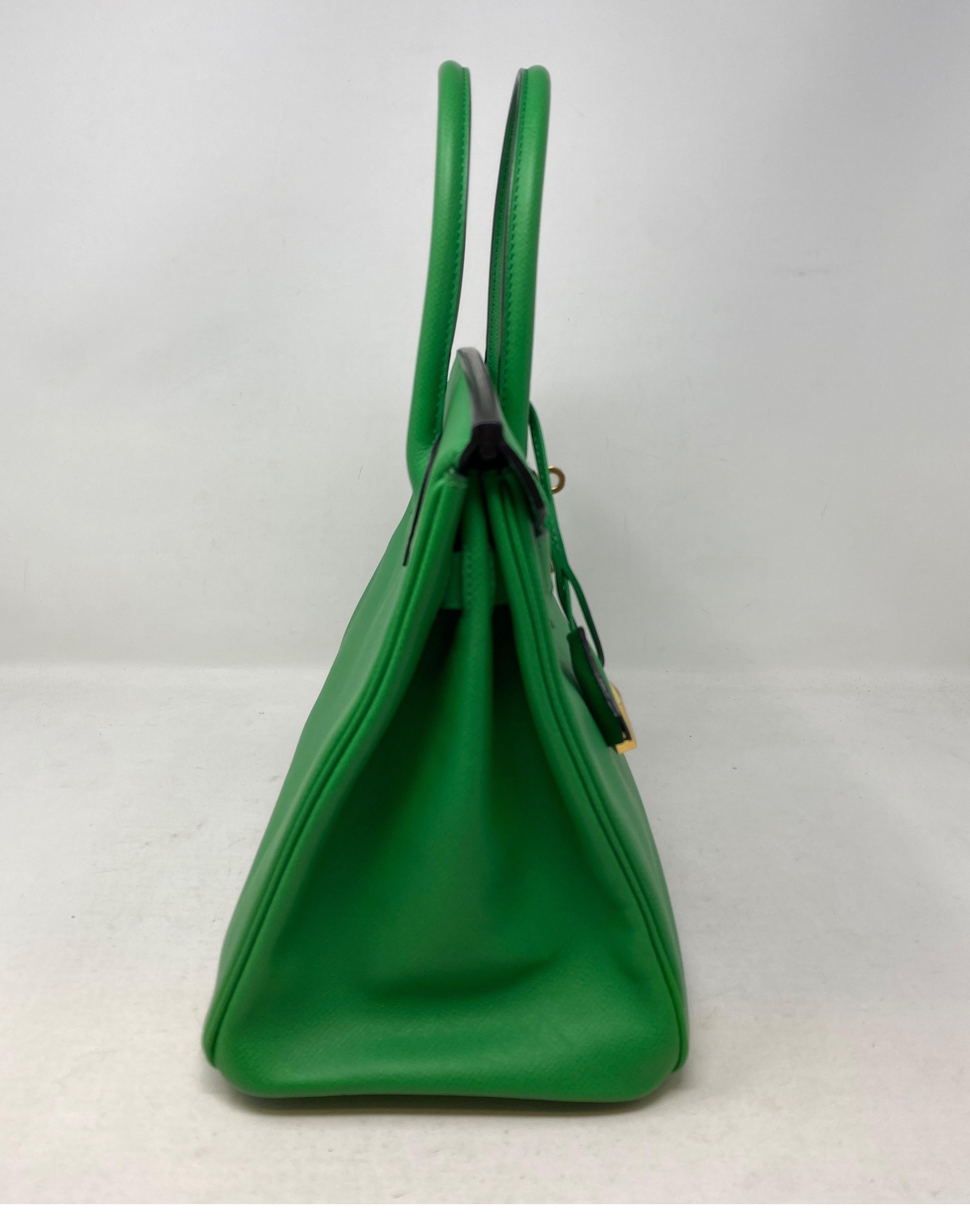 Hermès Birkin 30 Bamboo Green Bag In Excellent Condition In Athens, GA
