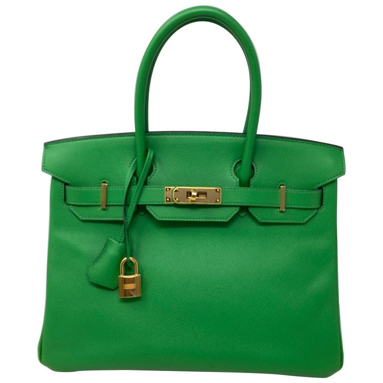 Hermès Birkin 30 Bamboo Green Bag at 1stDibs