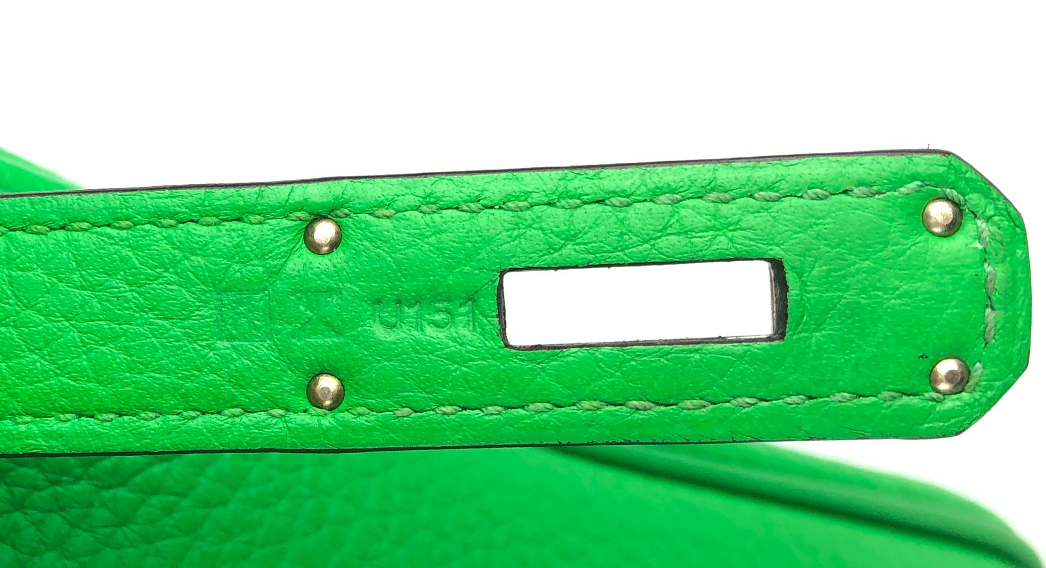 Hermes Birkin 30 Bamboo Green Leather Palladium Hardware 1