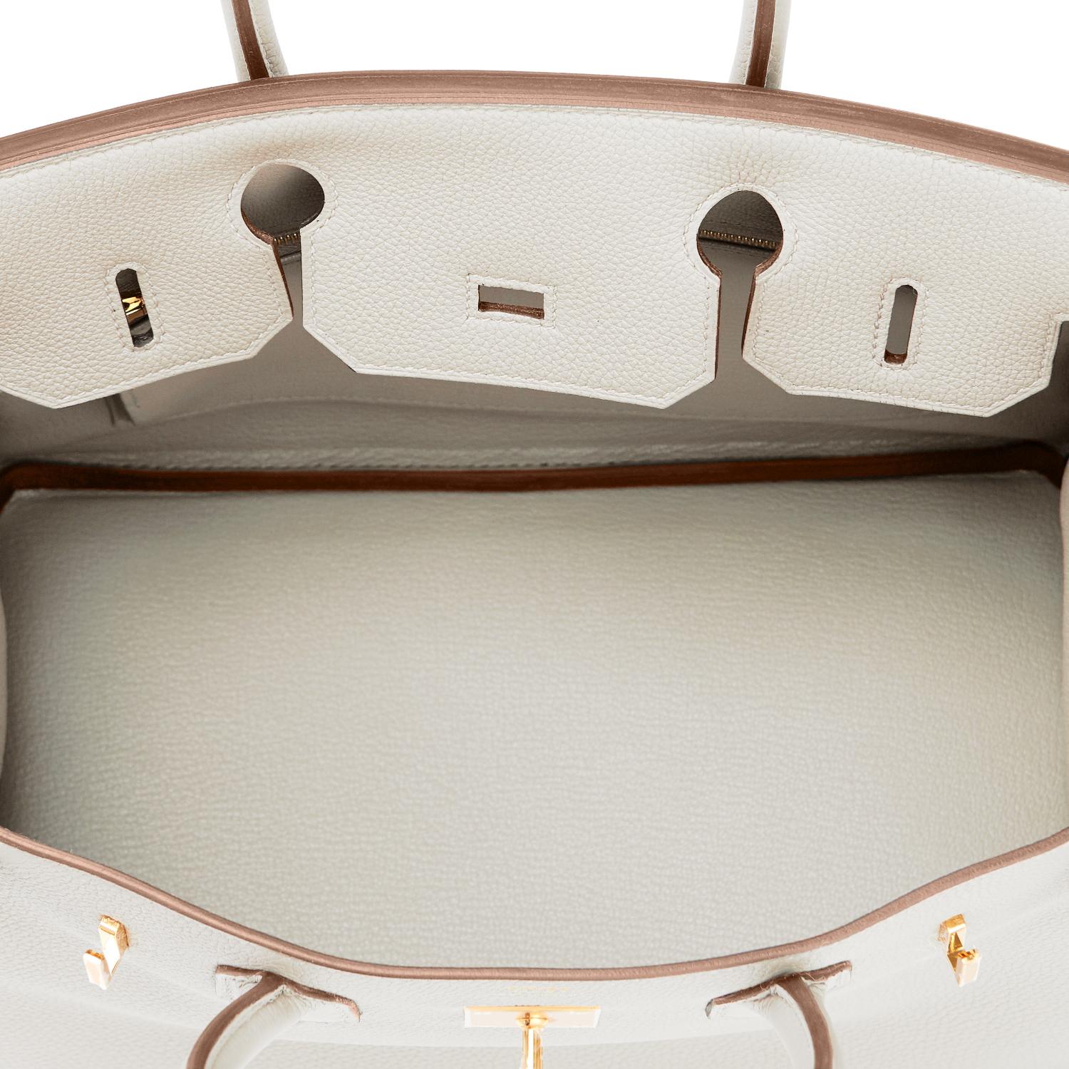 Bolso Hermes Birkin 30 Beton Herrajes Dorados Blanco roto en venta 5