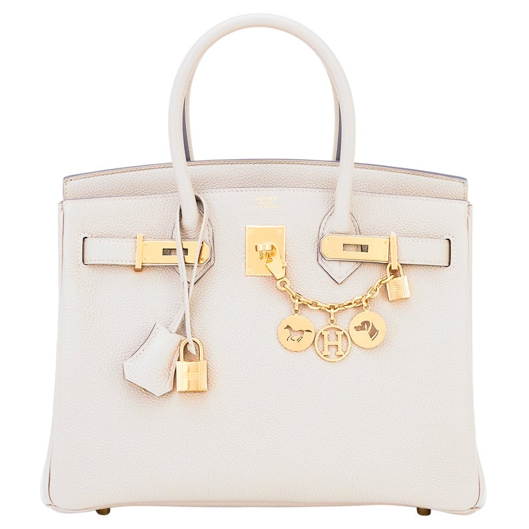 Hermes Birkin 30 Craie Togo Rose Gold Hardware Ivory Madison Avenue Couture