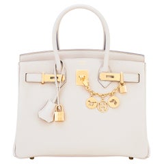 Hermes Birkin 30 Beton Gold Hardware Off White Bag Z Stamp, 2021