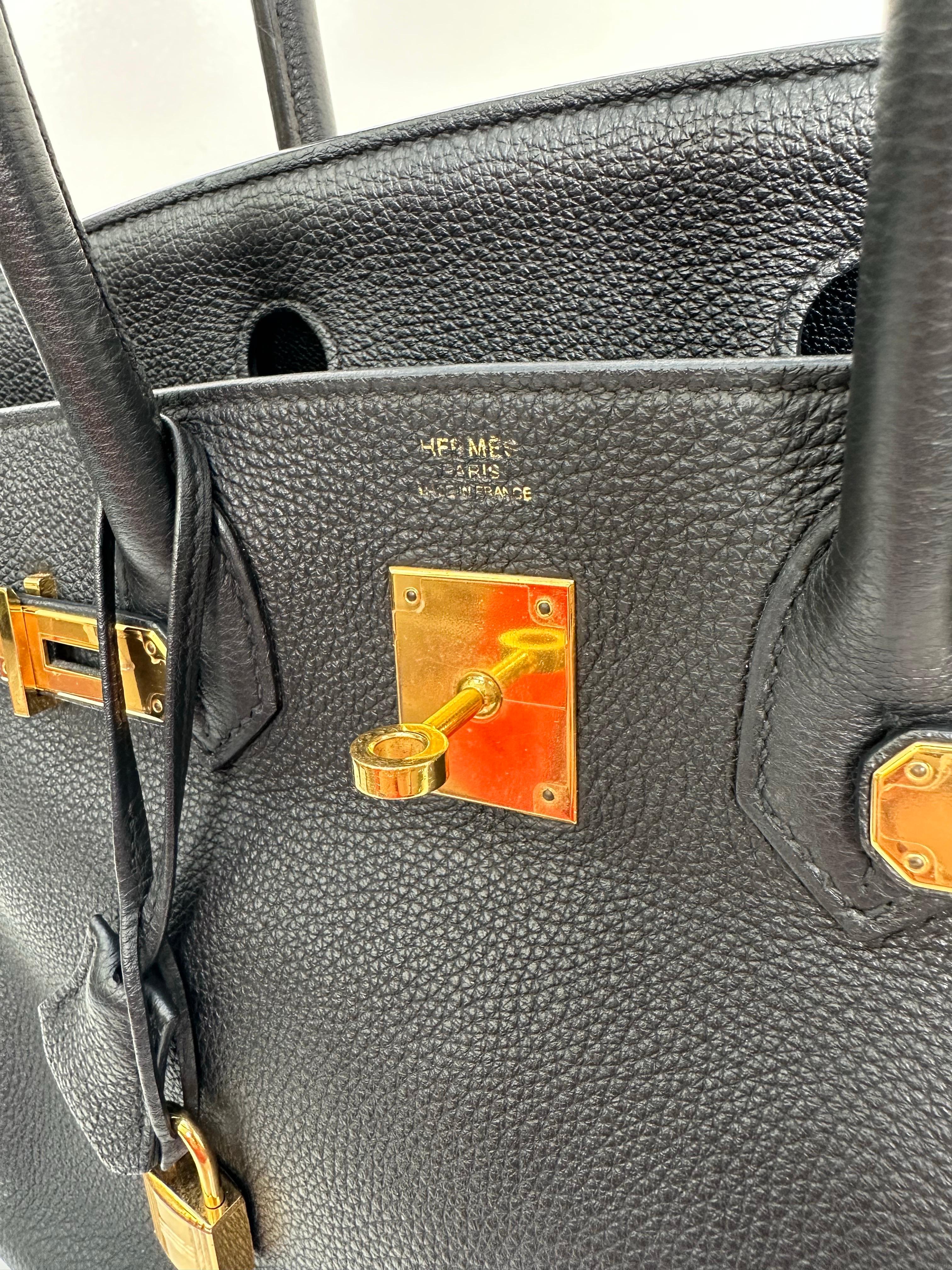 Sac Hermes Birkin 30 noir Bon état - En vente à Athens, GA