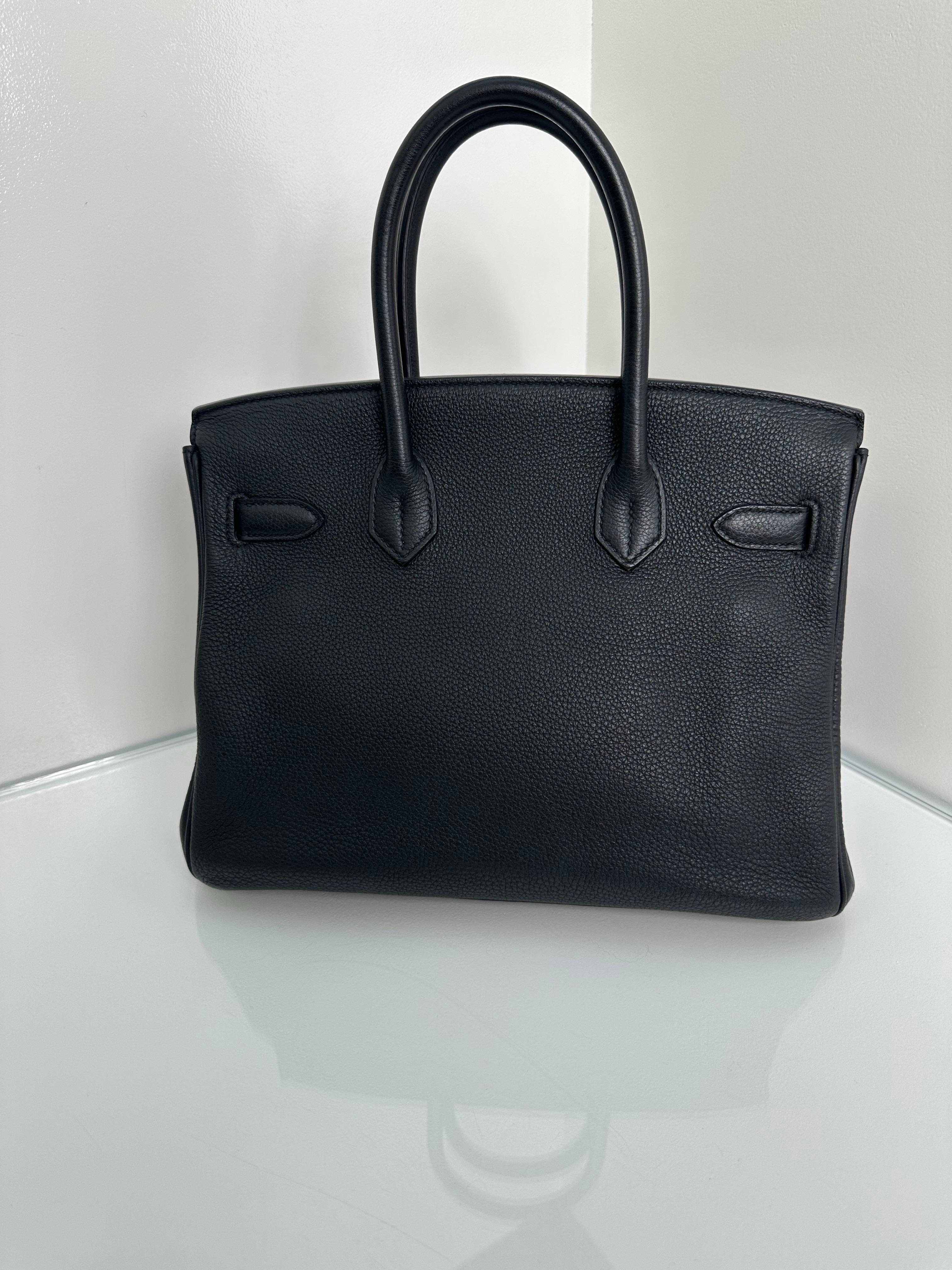 Sac Hermes Birkin 30 noir en vente 4