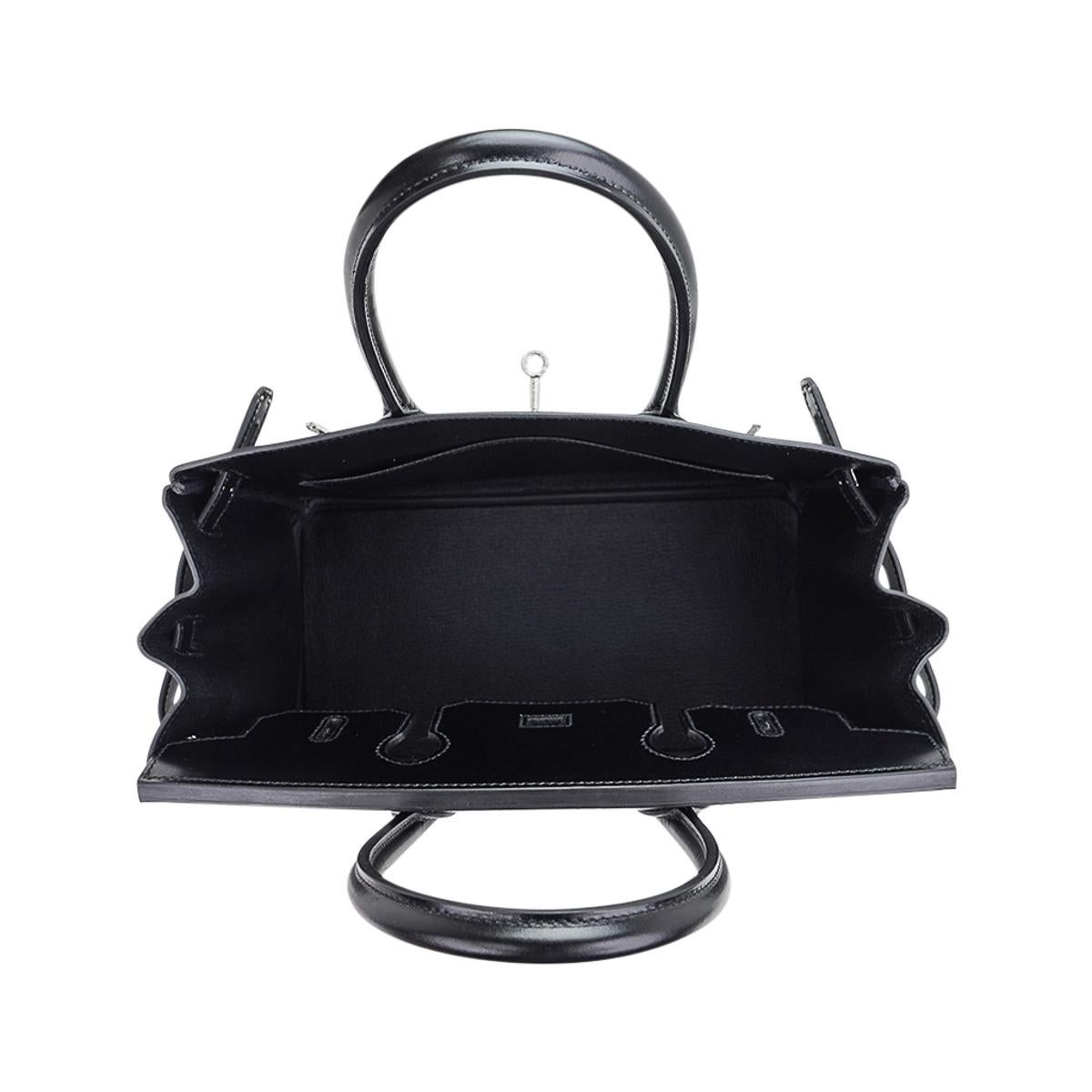 Hermes Birkin 30 Black Box Leather Bag Palladium Hardware 4