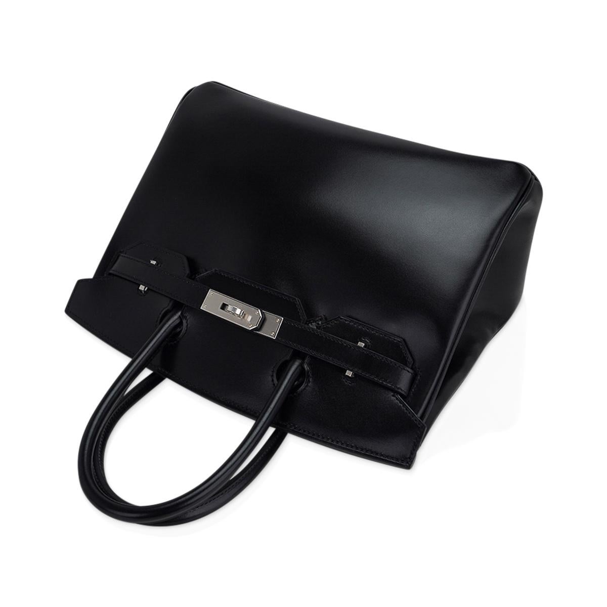 Hermes Birkin 30 Black Box Leather Bag Palladium Hardware 2