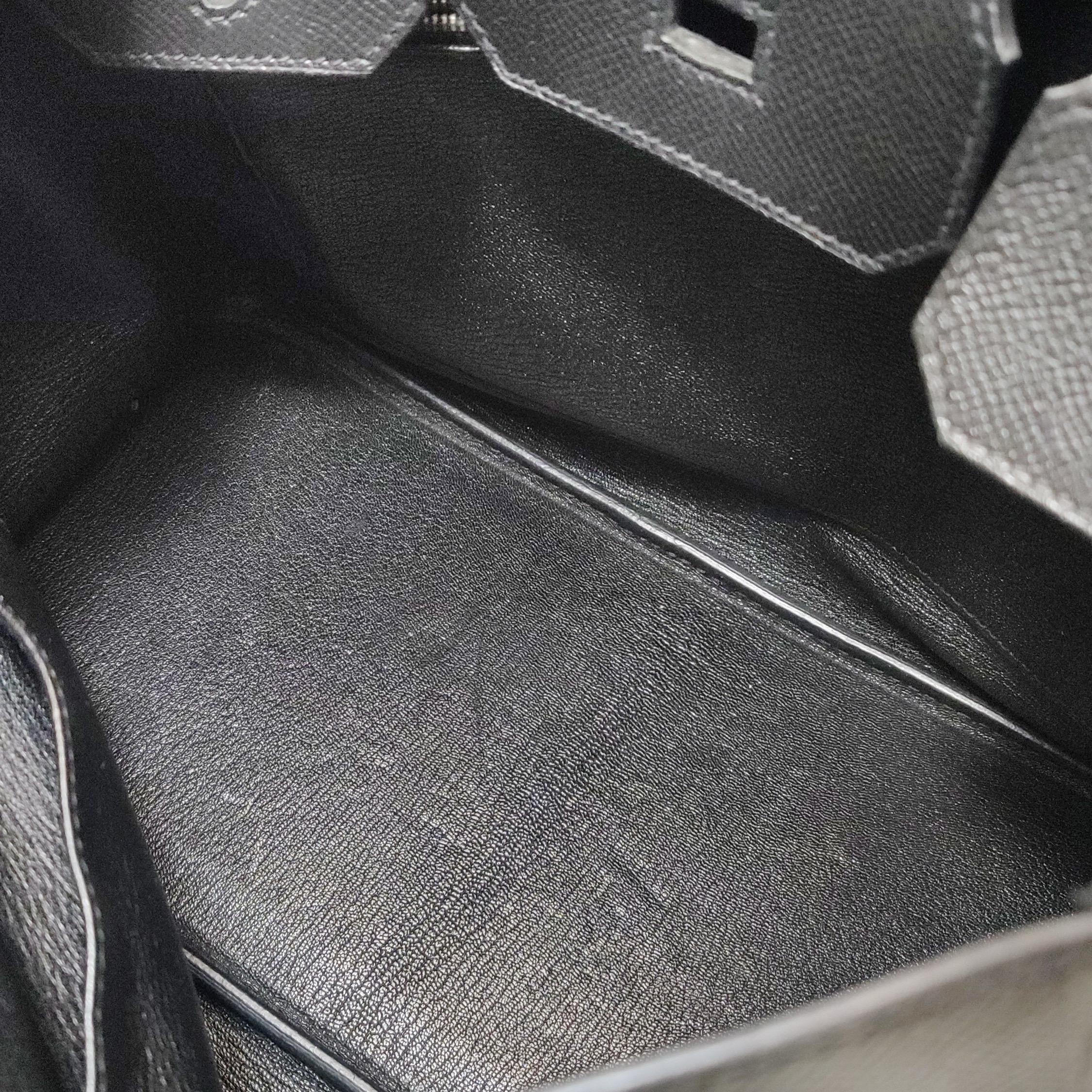 Hermes Birkin 30 Black Epsom Leather Palladium Hardware 2012 For Sale 6