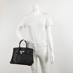 Hermes Birkin 30 Black Epsom Leather Palladium Hardware 2012