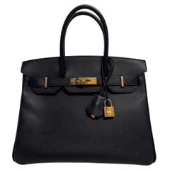Hermes Birkin 30 black gold hardware