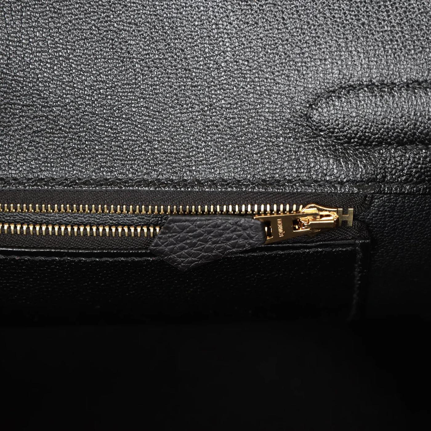 Hermès Birkin 30 Black Matte Alligator and Togo Touch Rose Gold Hardware For Sale 5