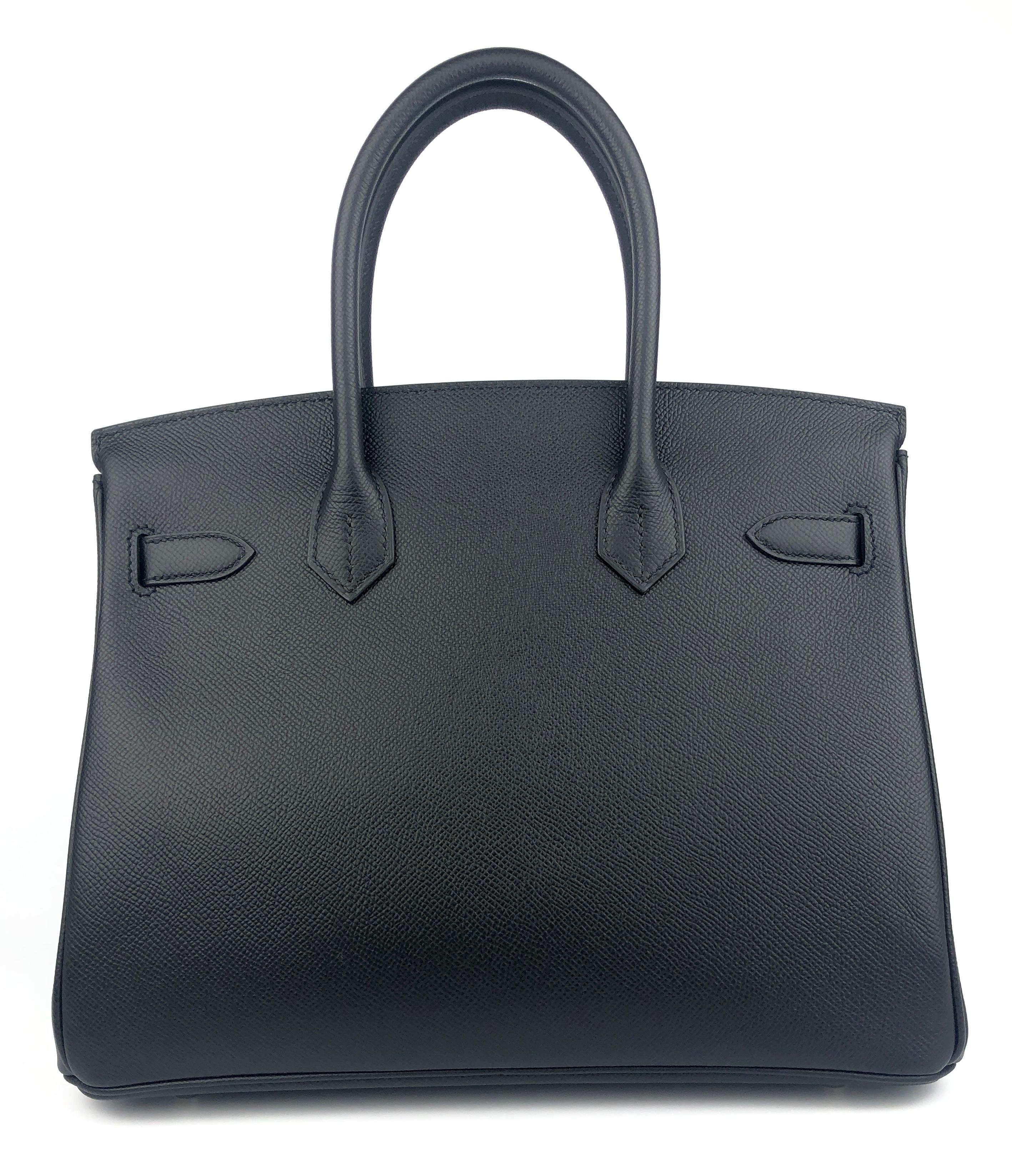 Women's or Men's Hermes Birkin 30 Black Noir Epsom Leather Palladium Hardware 2021 New