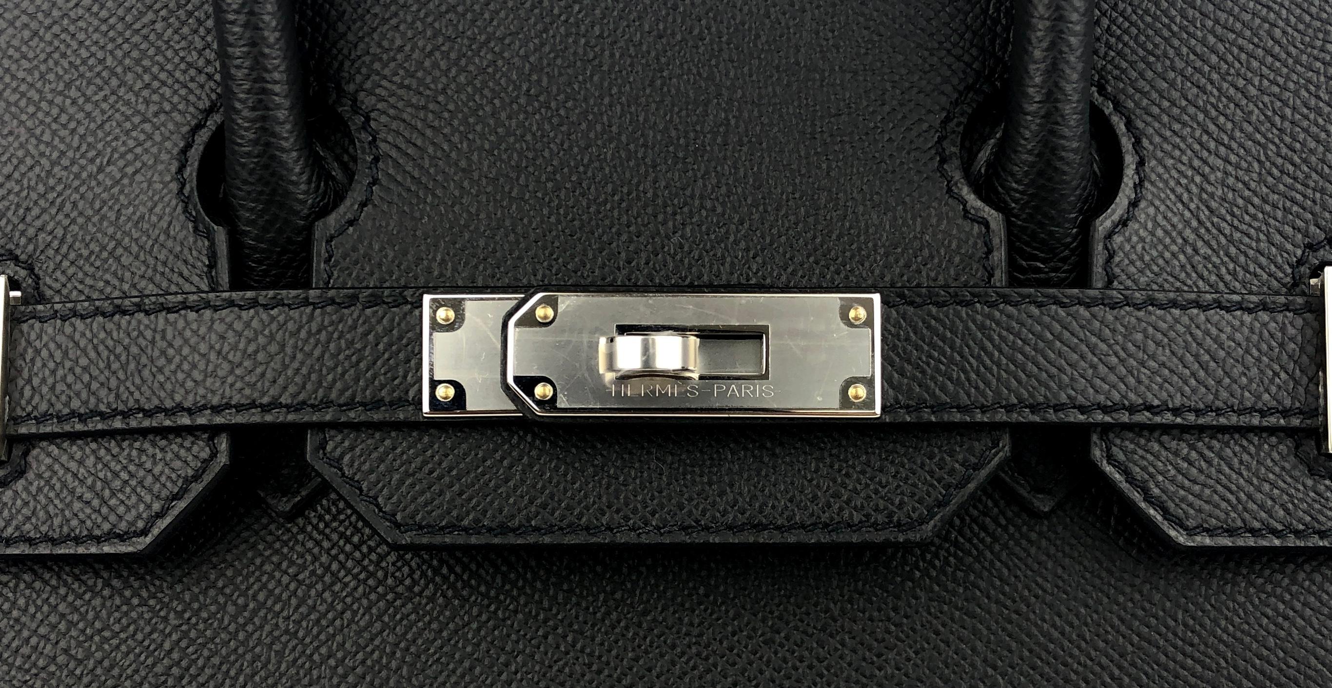 Hermes Birkin 30 Black Noir Epsom Leather Palladium Hardware 2021 New 1