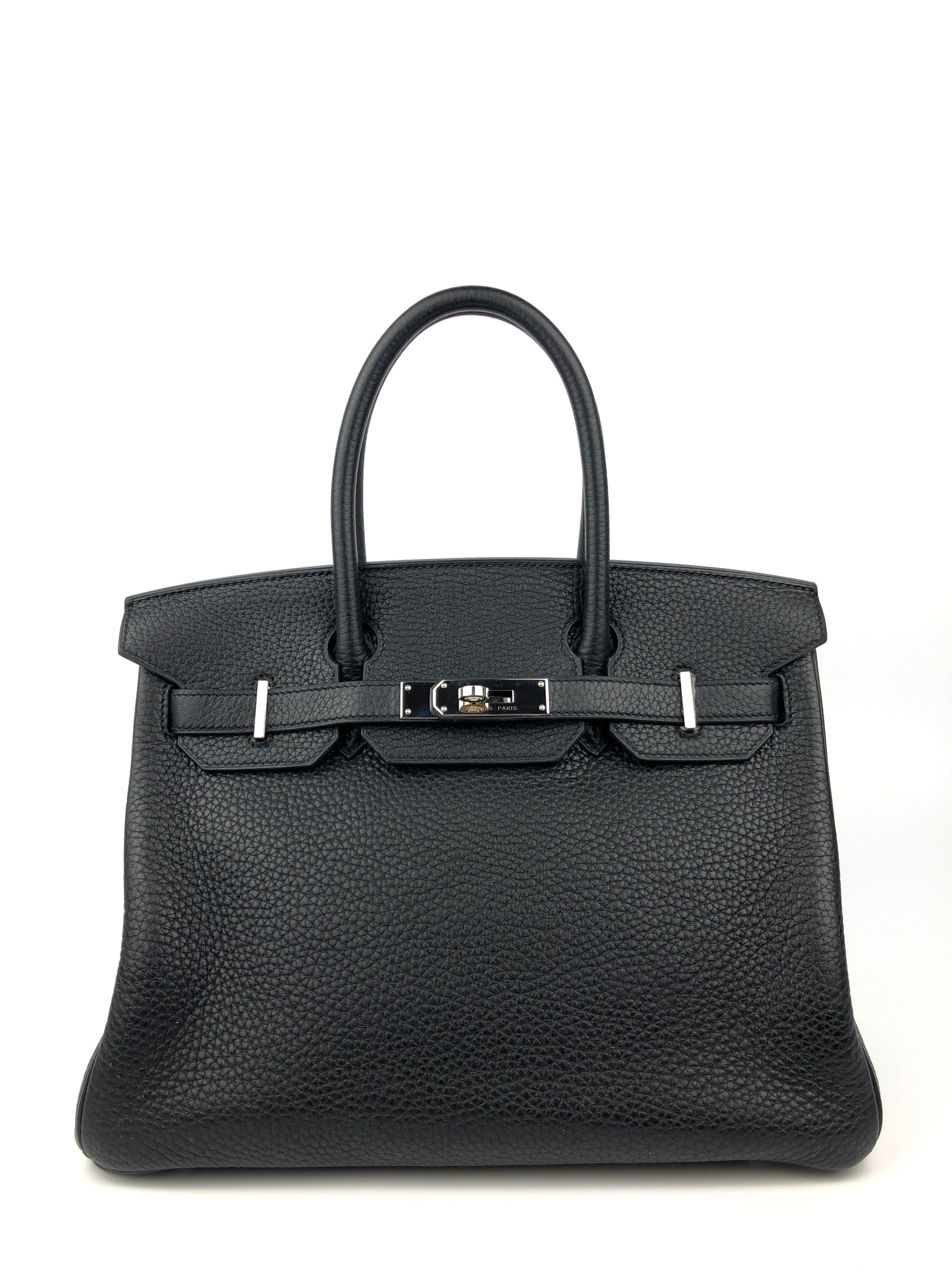 Hermes Birkin 30 Black Noir Palladium Hardware. Excellent Condition, light hairlines on hardware excellent corners and buttery structure. 

Shop with Confidence from Lux Addicts. Authenticity Guaranteed! 