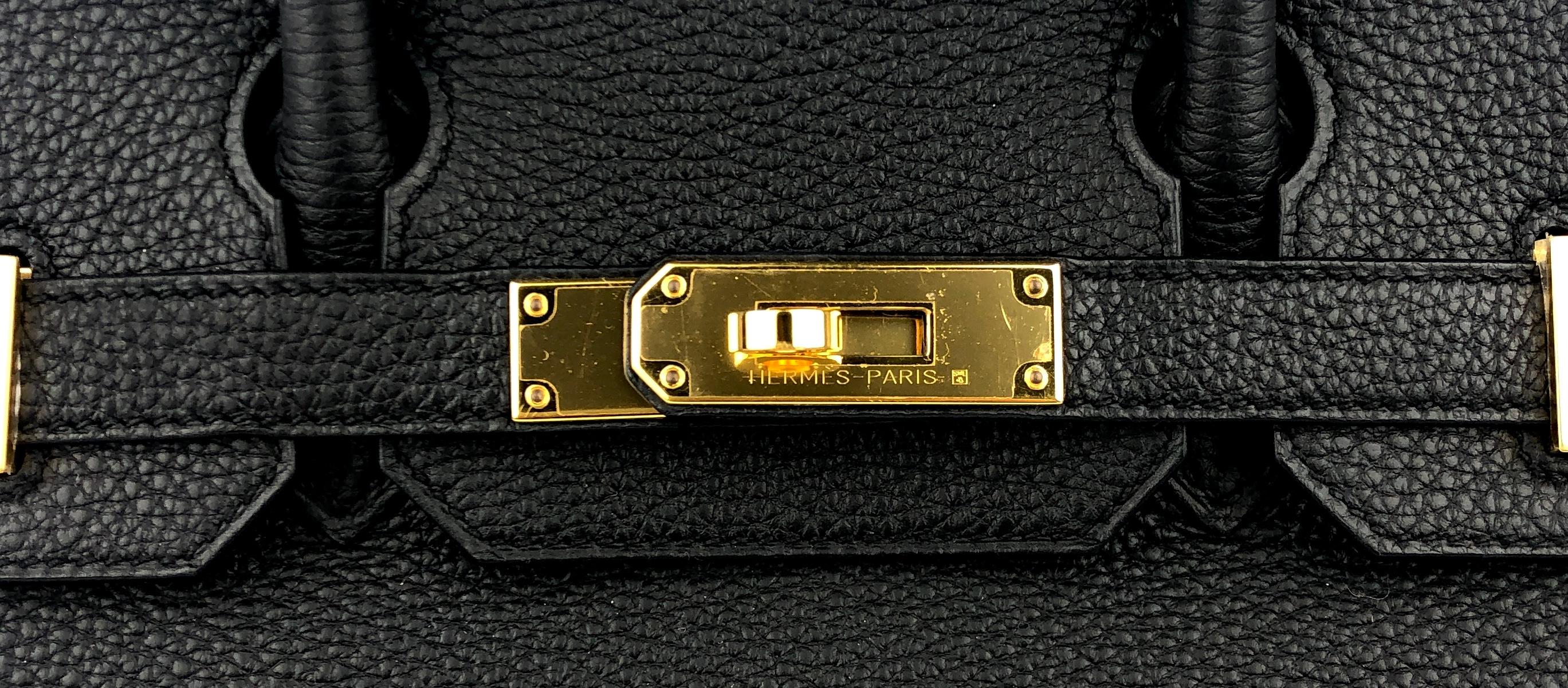 Hermes Birkin 30 Black Noir Togo Leather Gold Hardware In Excellent Condition In Miami, FL
