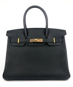 Hermes Birkin 30 Black Noir Togo Leather Rose Gold Hardware
