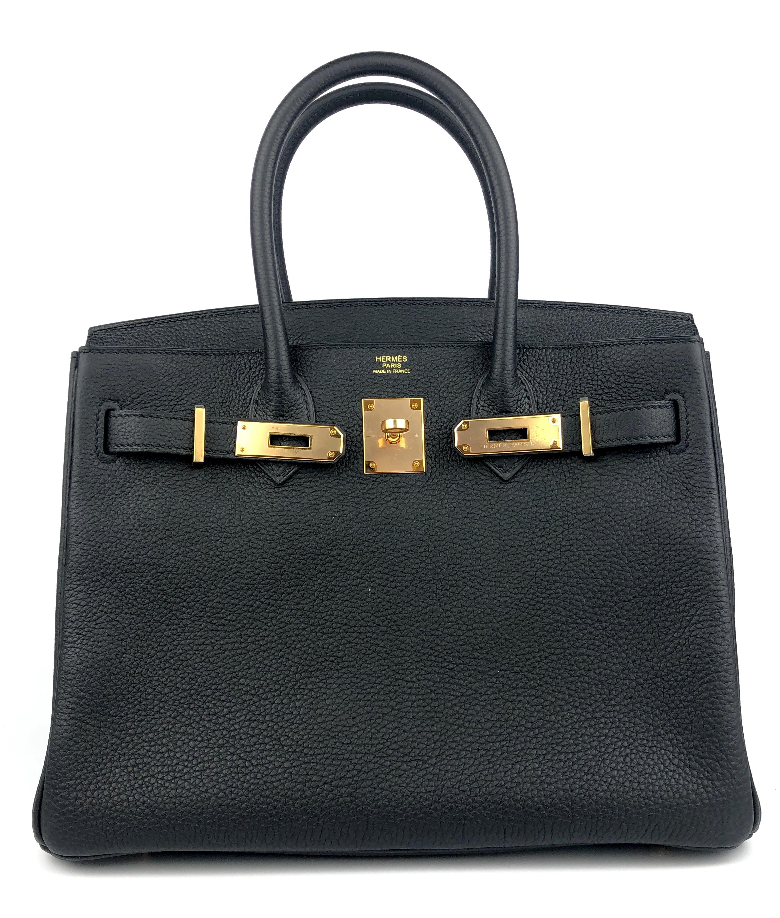 Hermes Birkin 30 Black Noir Togo Leather Rose Gold Hardware In New Condition In Miami, FL