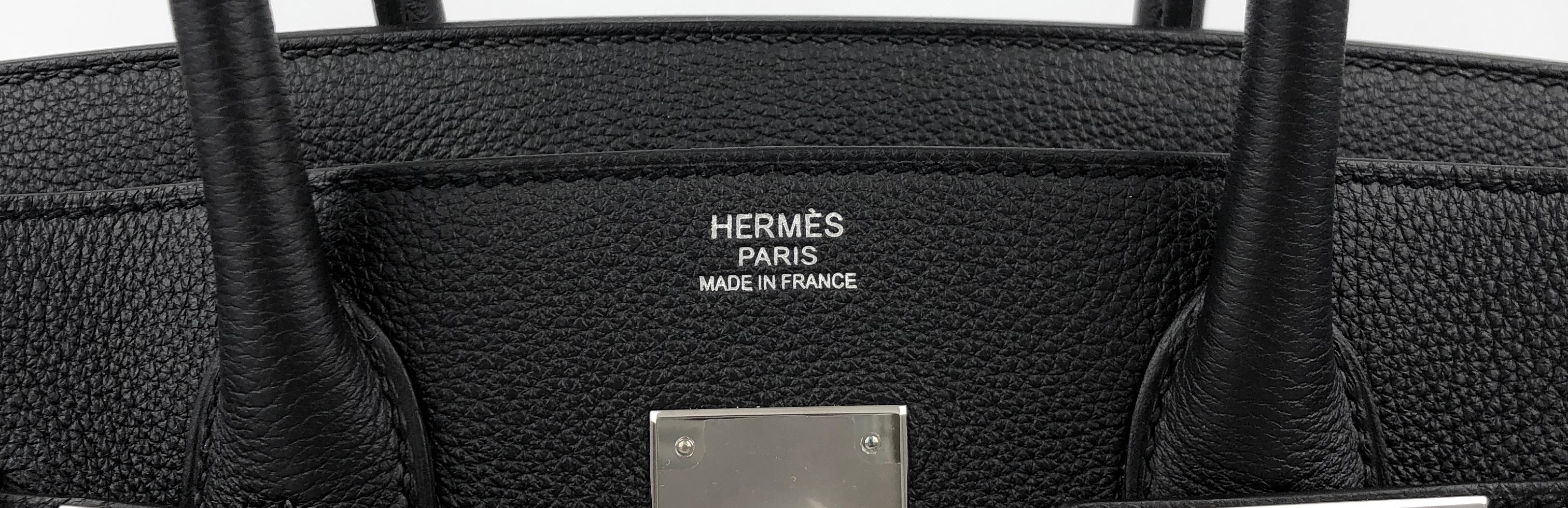 Hermes Birkin 30 Black Noir Togo Palladium Hardware NEW 2