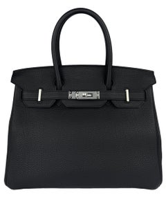 Hermes Birkin 30 Noir TogoCuir Palladium Quincaillerie 2022