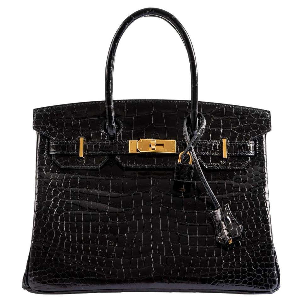 Hermès Birkin 35 Black Matte Niloticus Crocodile PVD Black Hardware Bag ...