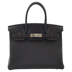 Hermes Birkin 30 black togo leather palladium hardware bag 