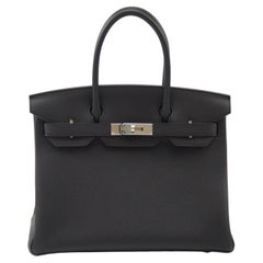 Hermes Birkin 30 nera in pelle togo con hardware palladio
