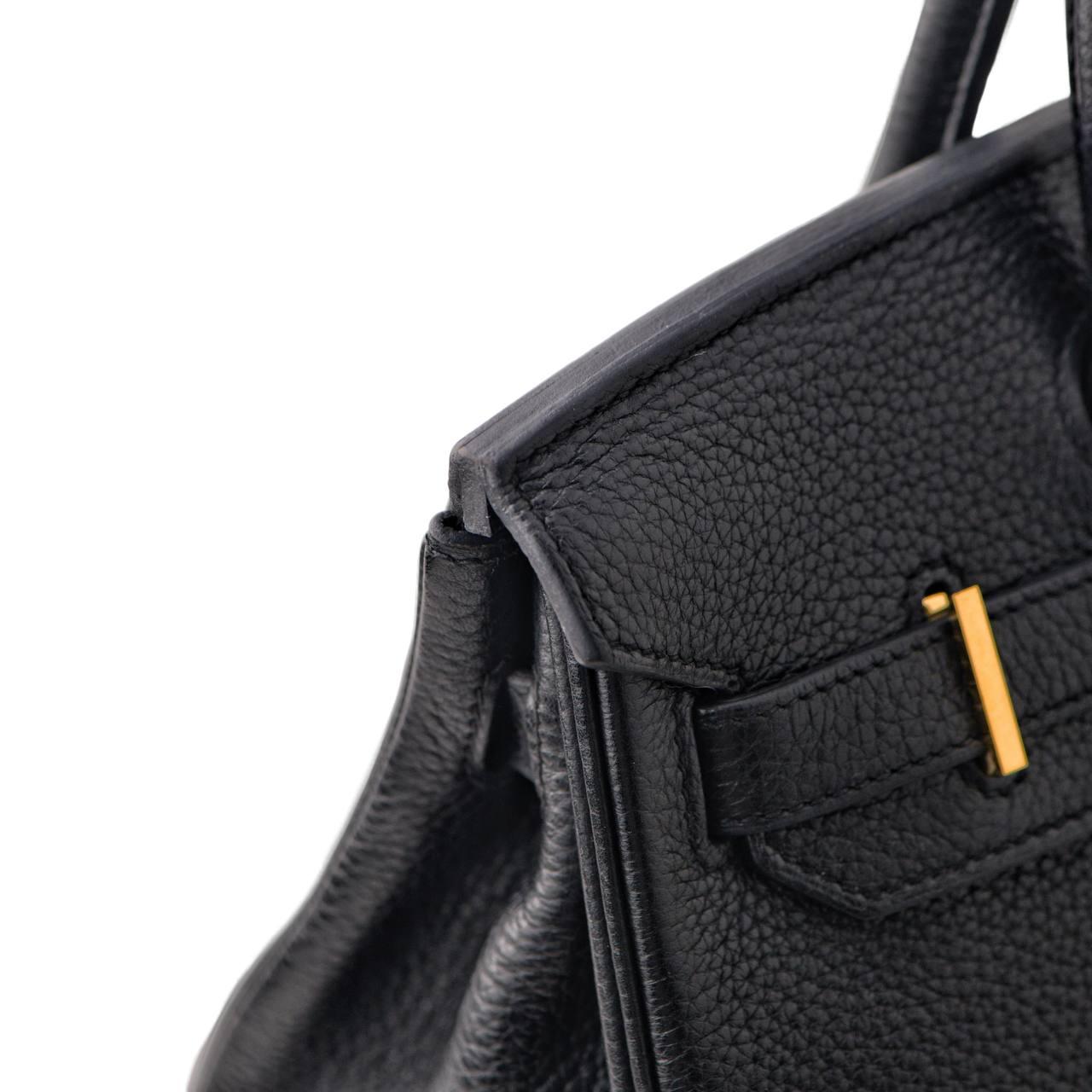 Hermès Birkin 30 Black Togo Leather with Gold Hardware Handbag For Sale 8