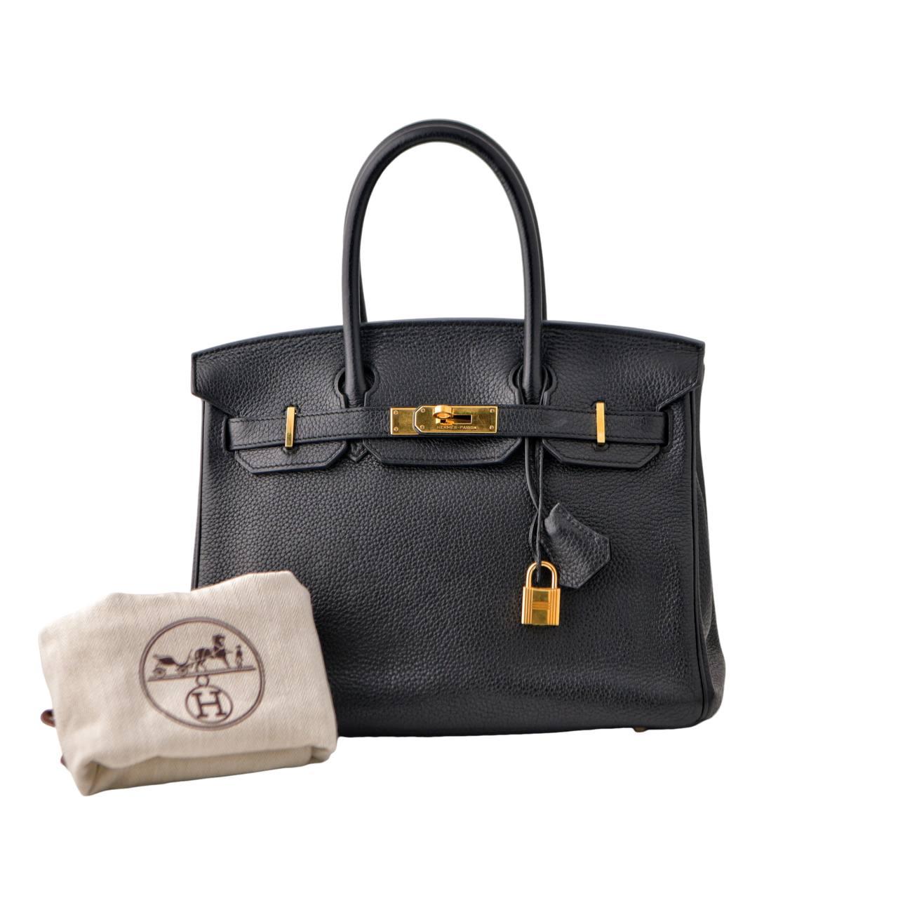 SKU	33301396
Comes With	Hermès Dust Bag, Keys,Padlock,Clochette
Date	2013
Model	Birkin 30
Serial Number	Q in square
Metal	Gold-Plated
Materials	Togo Leather
Length	Approximately 30 cm
Condition	Excellent
Other Info	Dimensions: Approximately 30cm x