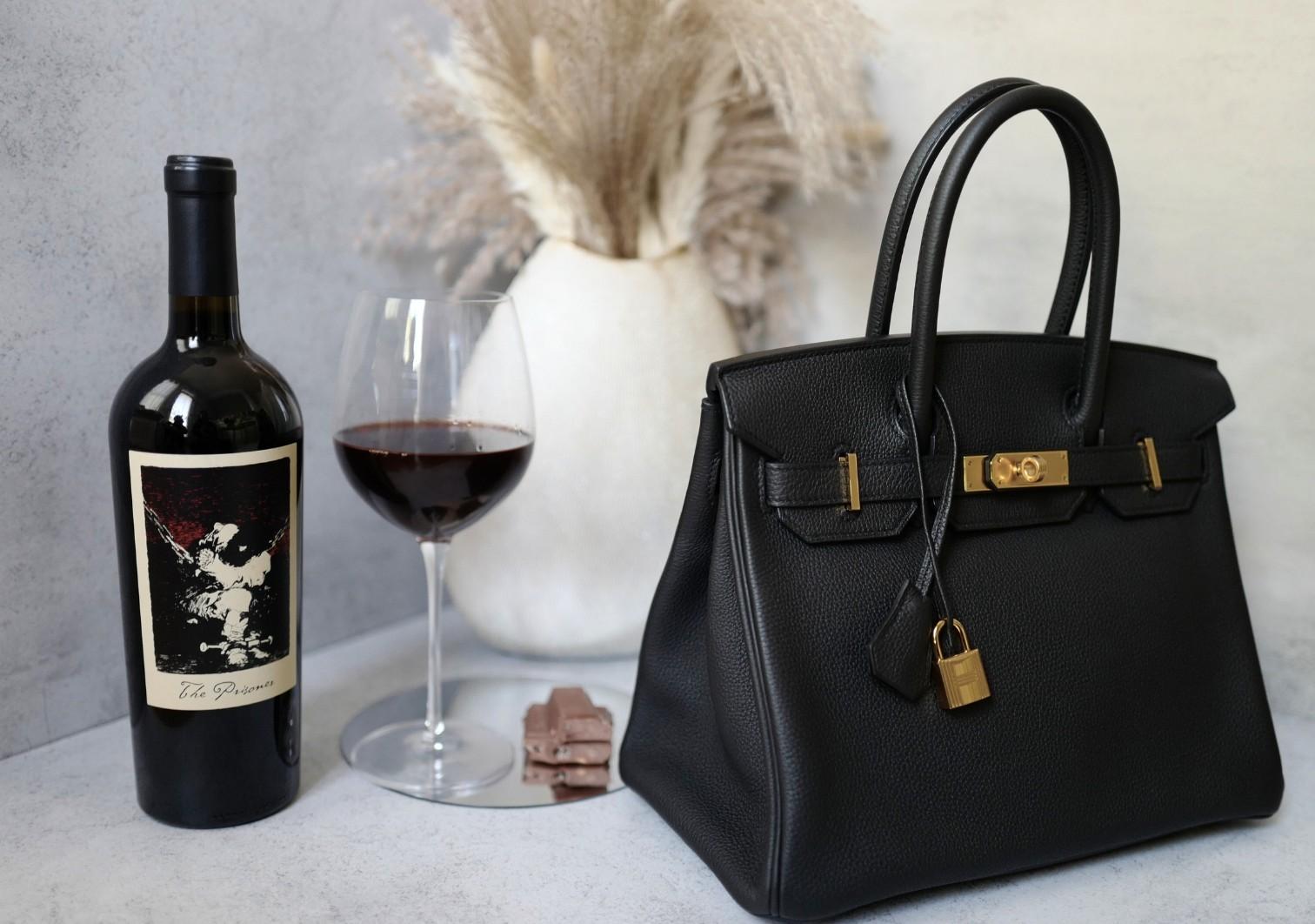 Hermès Birkin 30 Schwarzes Togoleder mit goldener Hardware - Stempel W 15