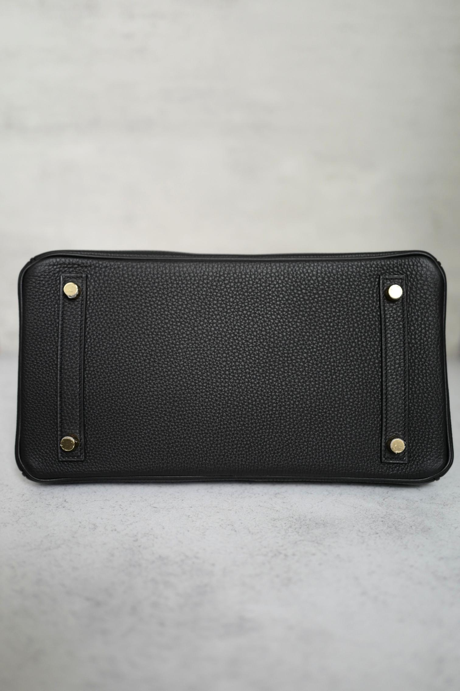 Hermès Birkin 30 Schwarzes Togoleder mit goldener Hardware - Stempel W 1