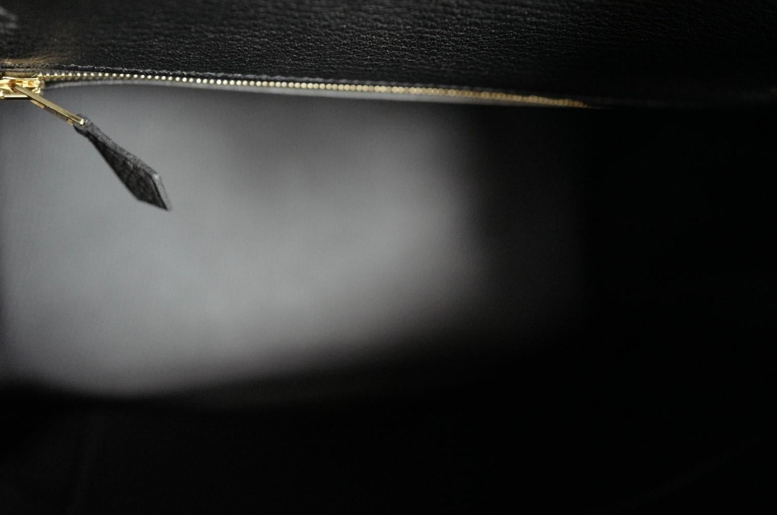 Hermès Birkin 30 Schwarzes Togoleder mit goldener Hardware - Stempel W 3