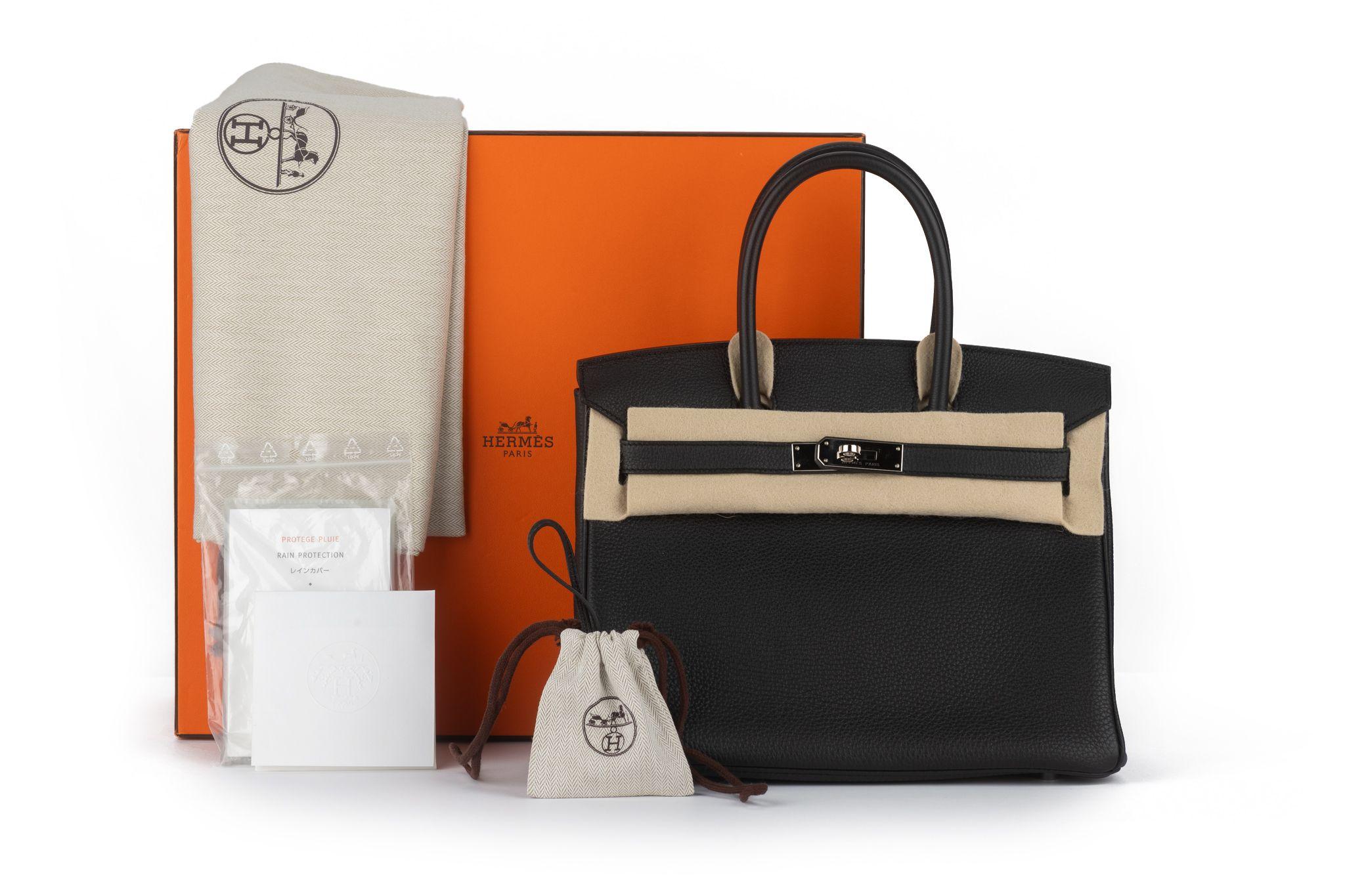 Hermès Birkin 30 Nero Togo Palladium in vendita 10