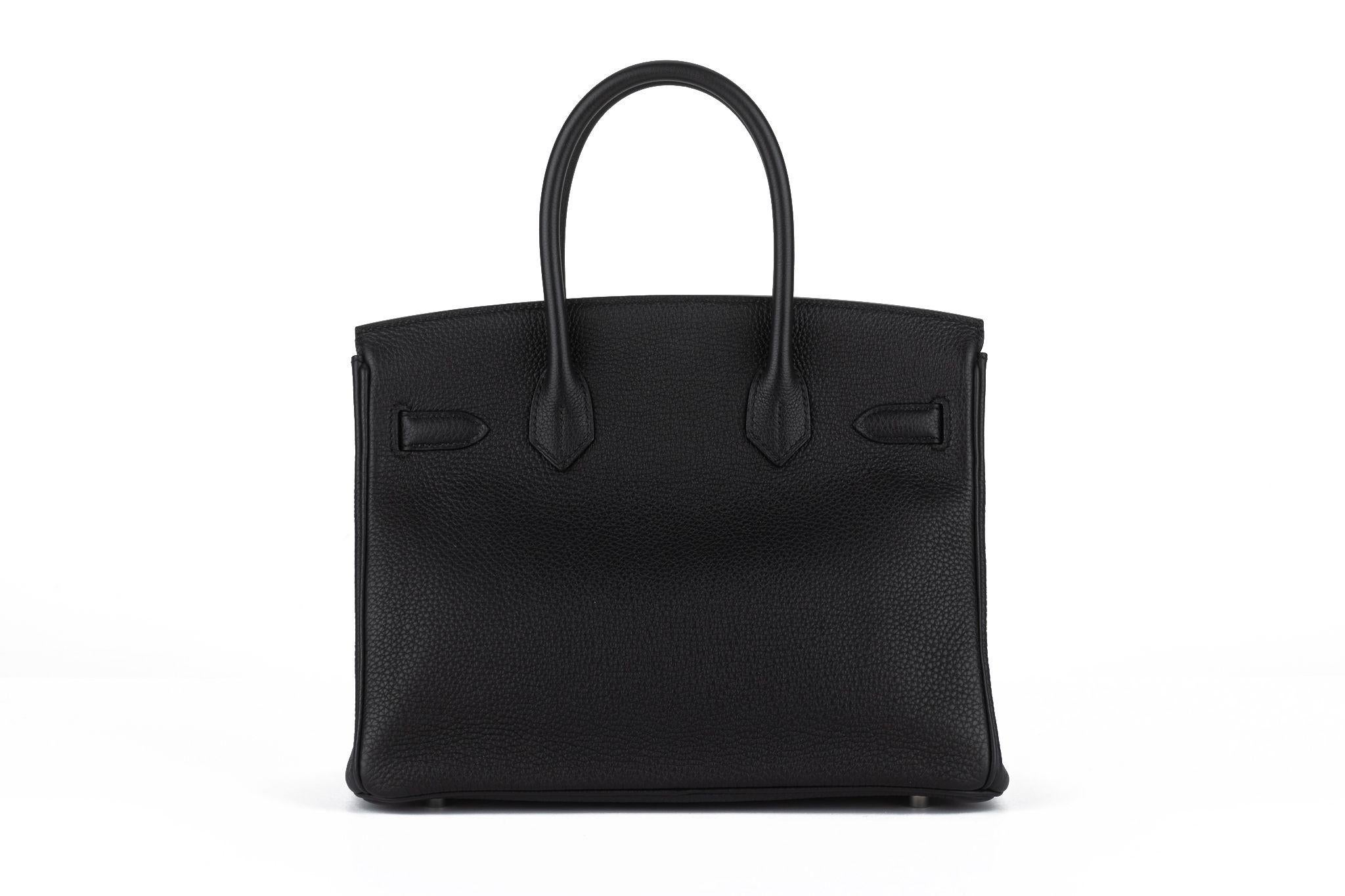 Donna Hermès Birkin 30 Nero Togo Palladium in vendita