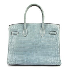 Hermès Birkin 30 Bleu Ciel Croco Niloticus PHW
