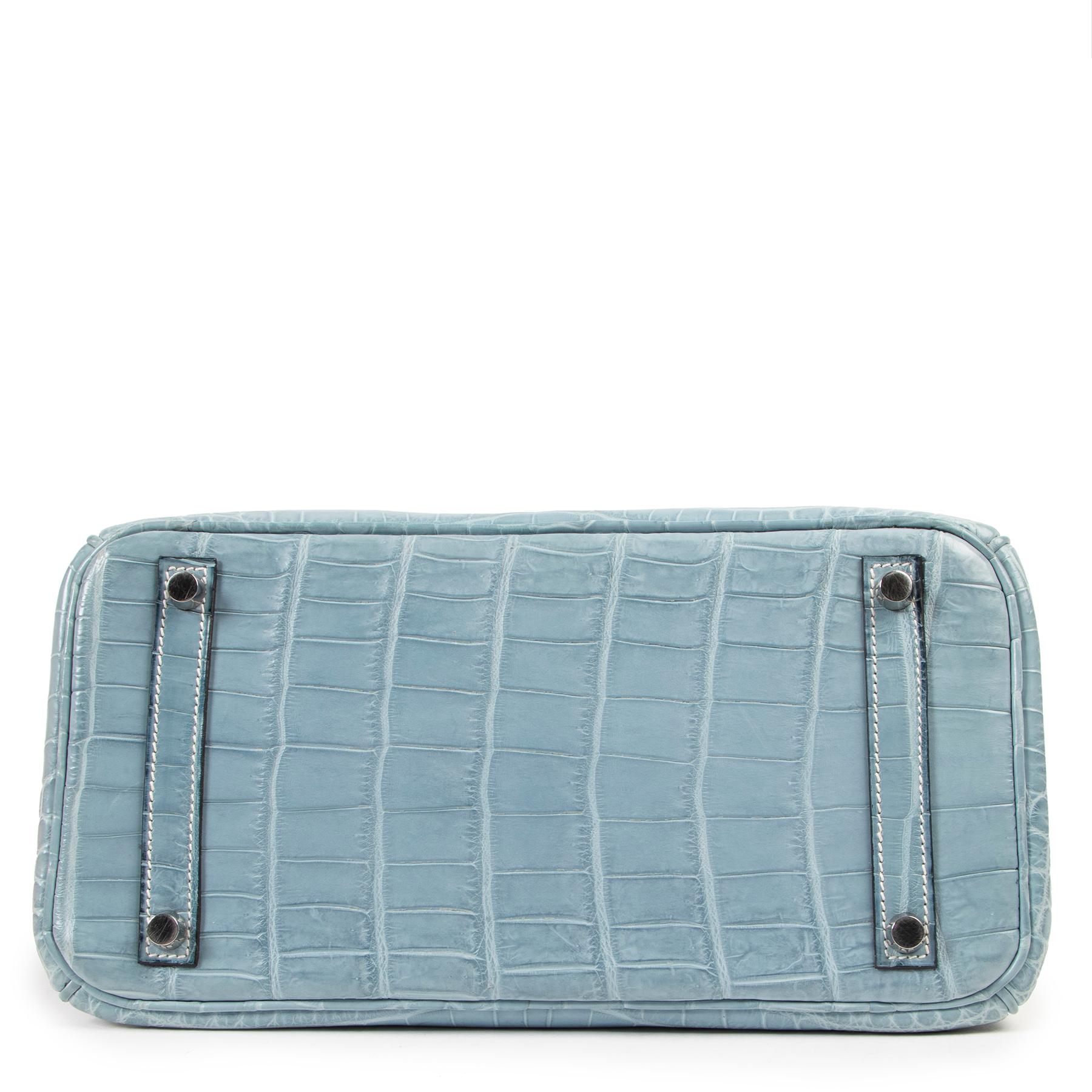 Hermès Birkin 30 Bleu Ciel Croco Niloticus PHW 1