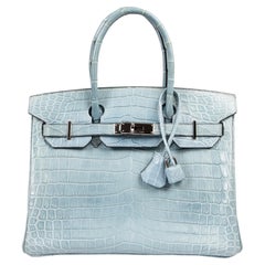 Hermès Birkin 30 Bleu Ciel Croco Niloticus PHW