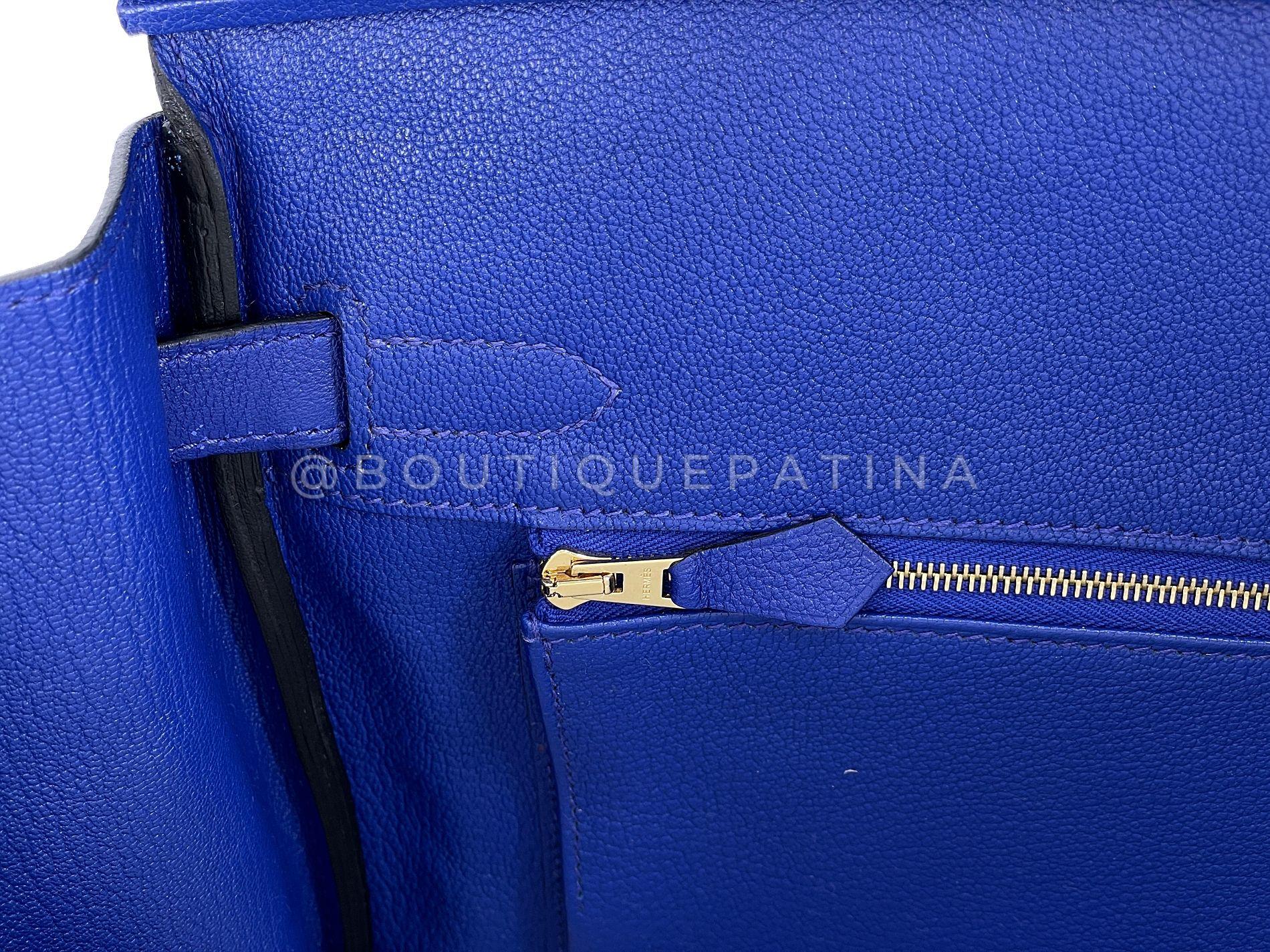 Hermès Birkin 30 Bleu Electric Novillo Tote Bag 24k GHW 68588 en vente 10