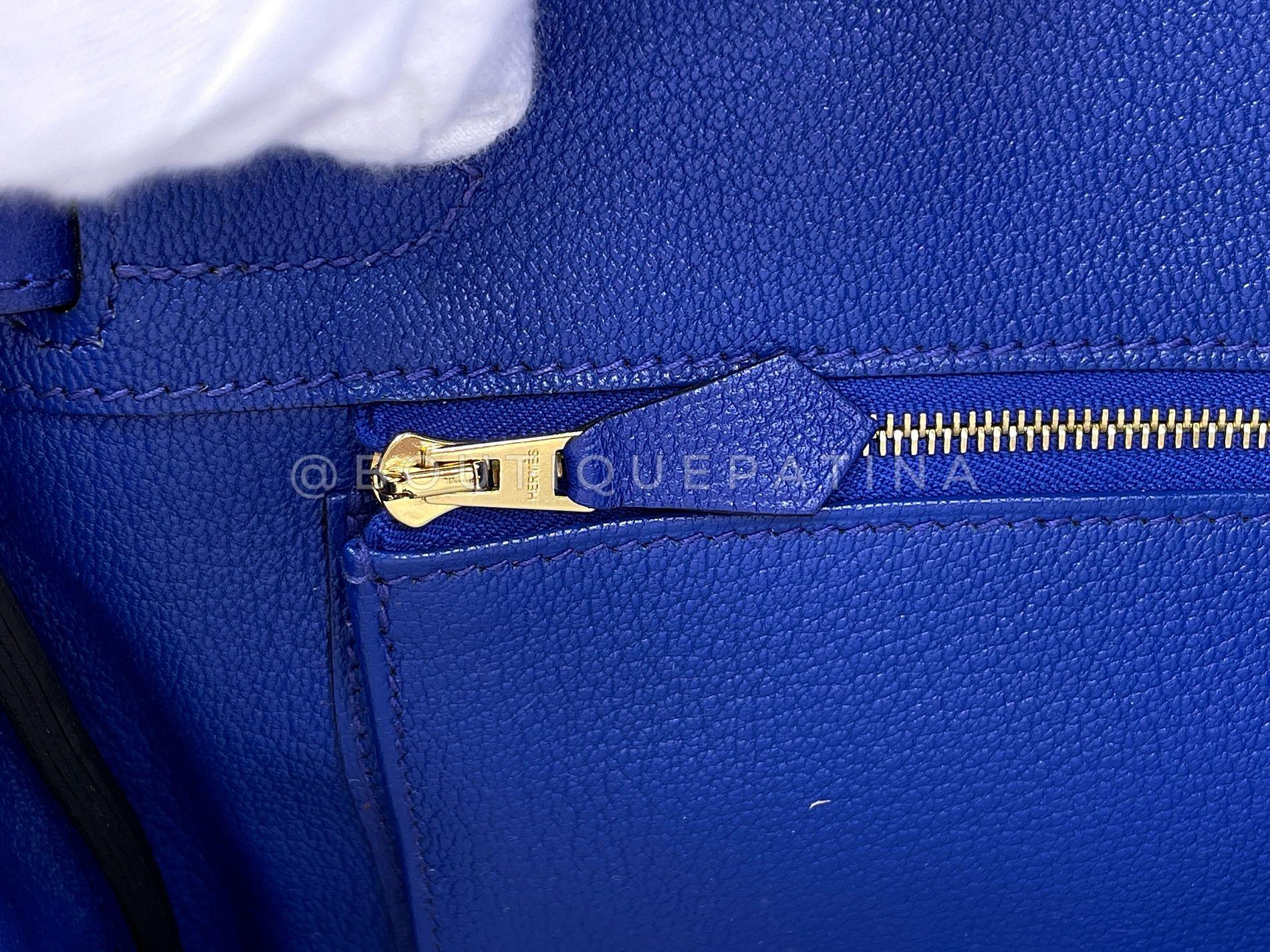 Hermès Birkin 30 Bleu Electric Novillo Tote Bag 24k GHW 68588 en vente 11