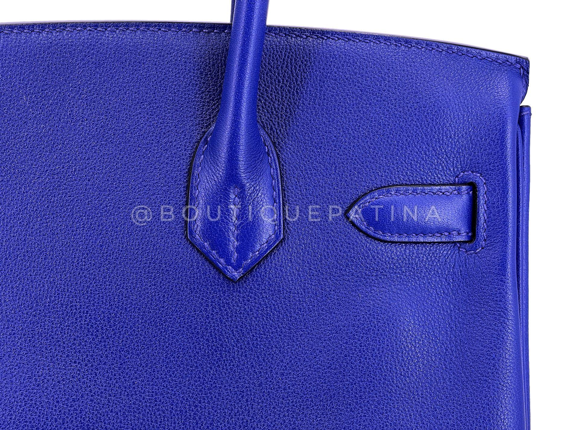 Hermès Birkin 30 Bleu Electric Novillo Tote Bag 24k GHW 68588 en vente 1