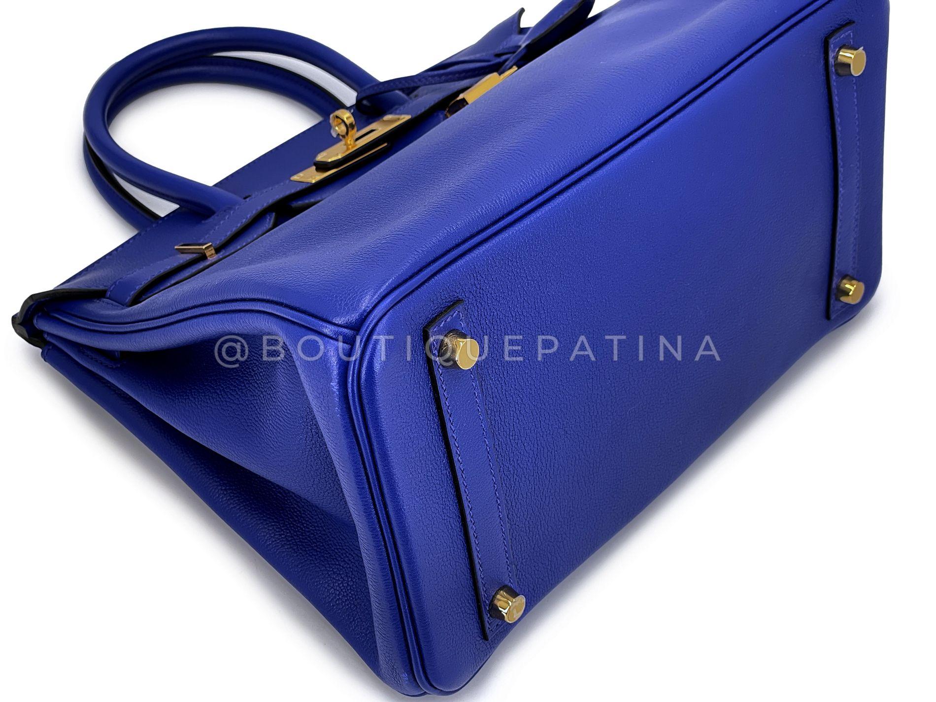 Hermès Birkin 30 Bleu Electric Novillo Tote Bag 24k GHW 68588 en vente 2