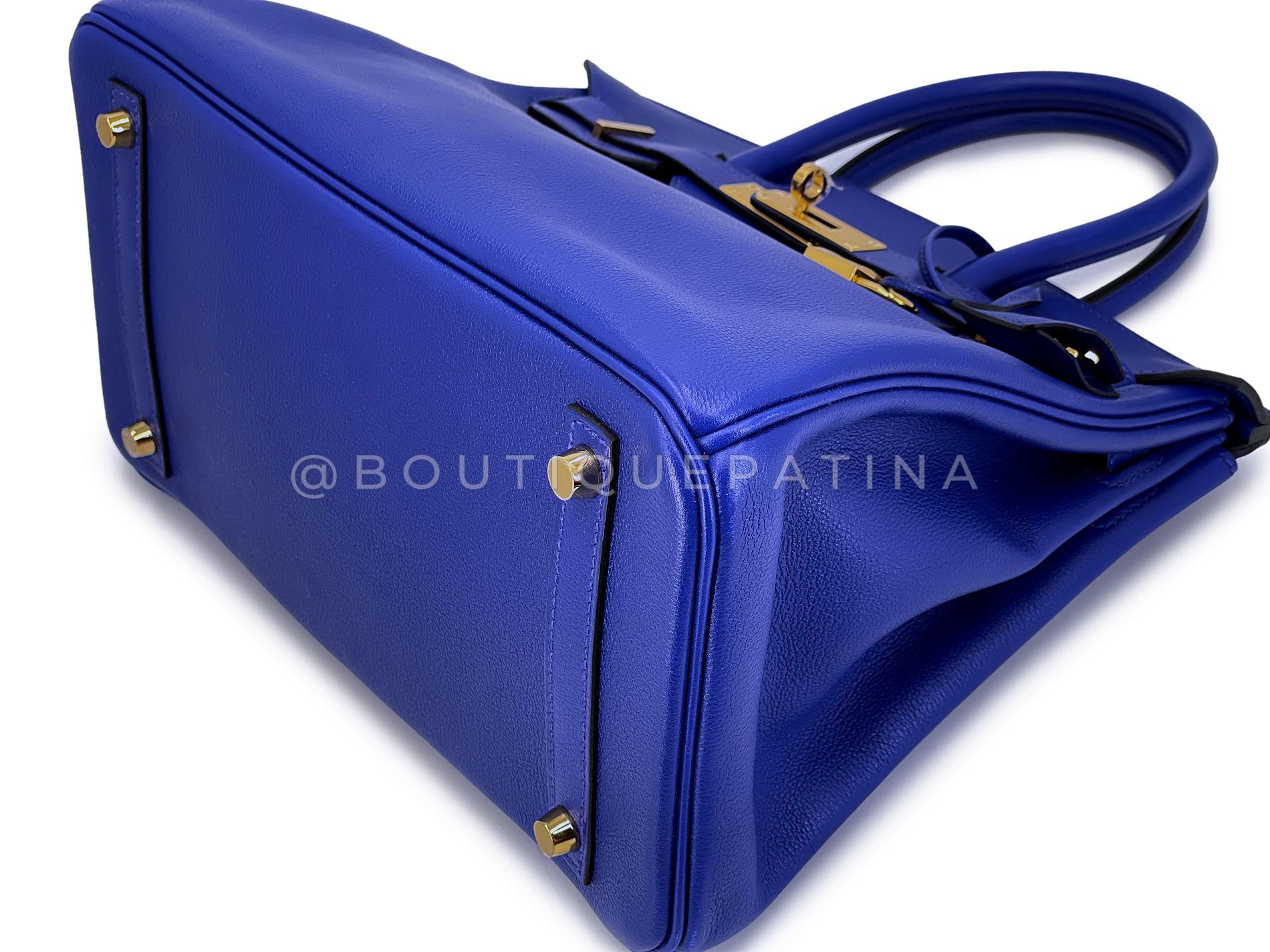 Hermès Birkin 30 Bleu Electric Novillo Tote Bag 24k GHW 68588 en vente 3