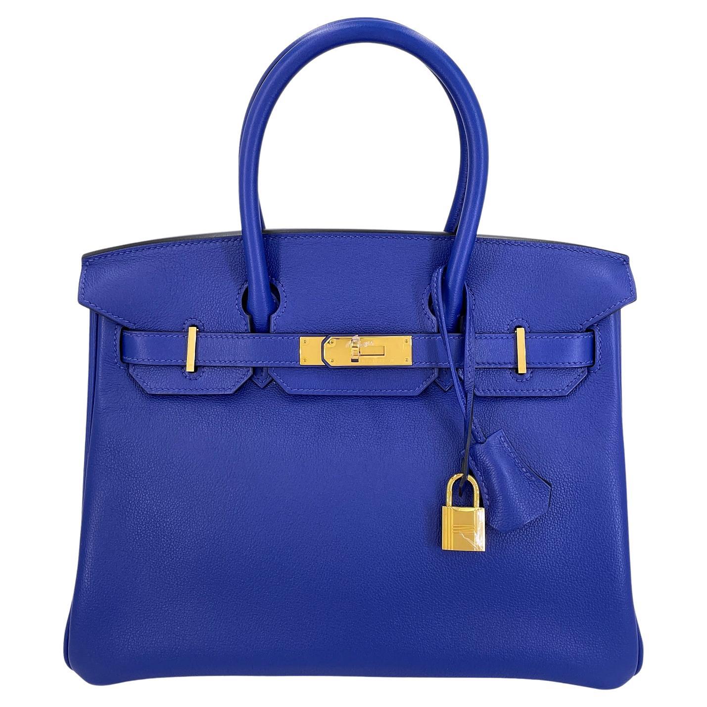 Hermès Birkin 30 Bleu Electric Novillo Tote Bag 24k GHW 68588