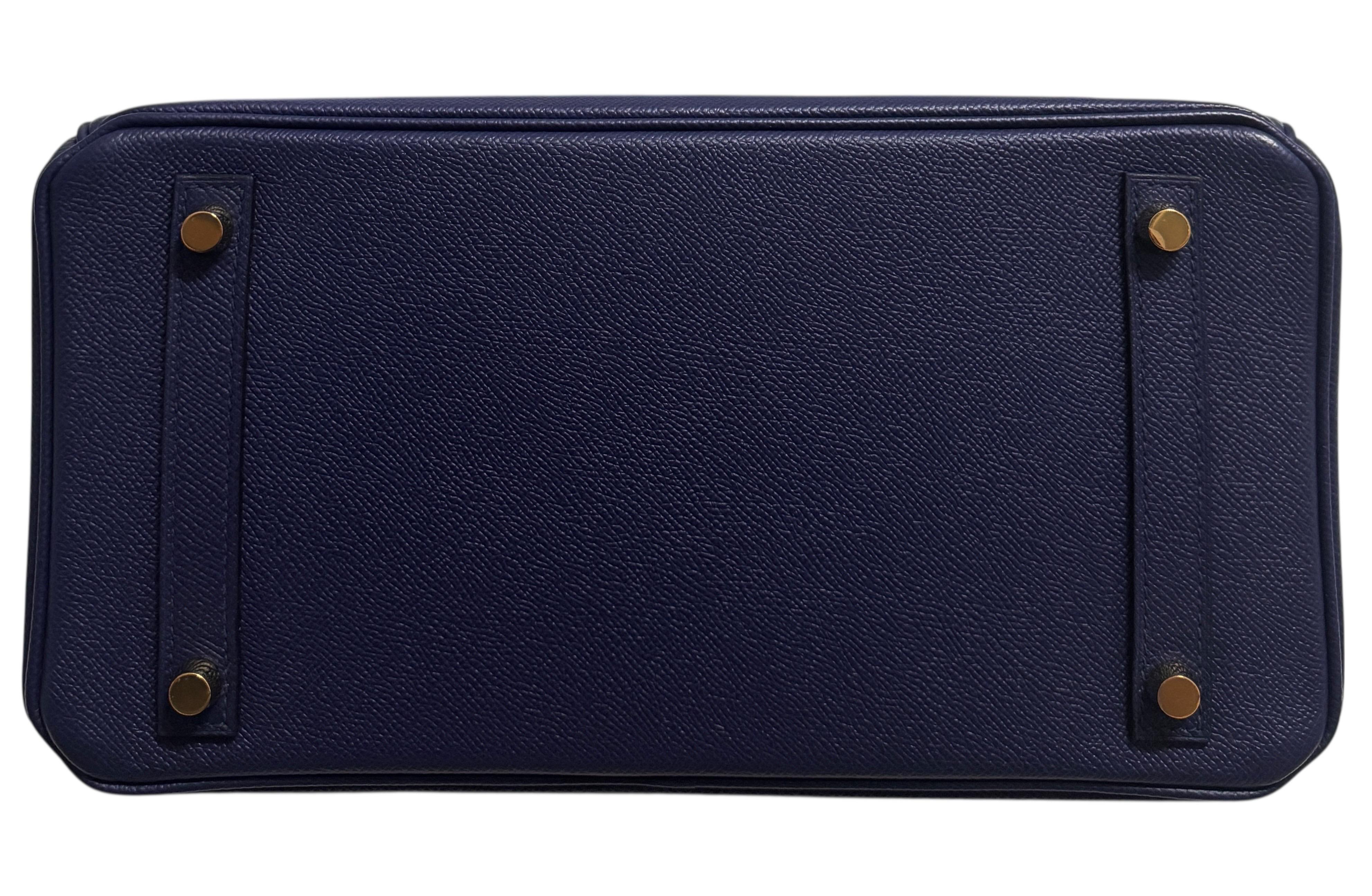 Hermes Birkin 30 Bleu Encre Blue Epsom Leather Gold Hardware Handbag in vendita 1