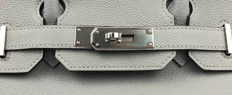 Hermes Gris Mouette Birkin 25cm Togo Palladium Hardware - Chicjoy
