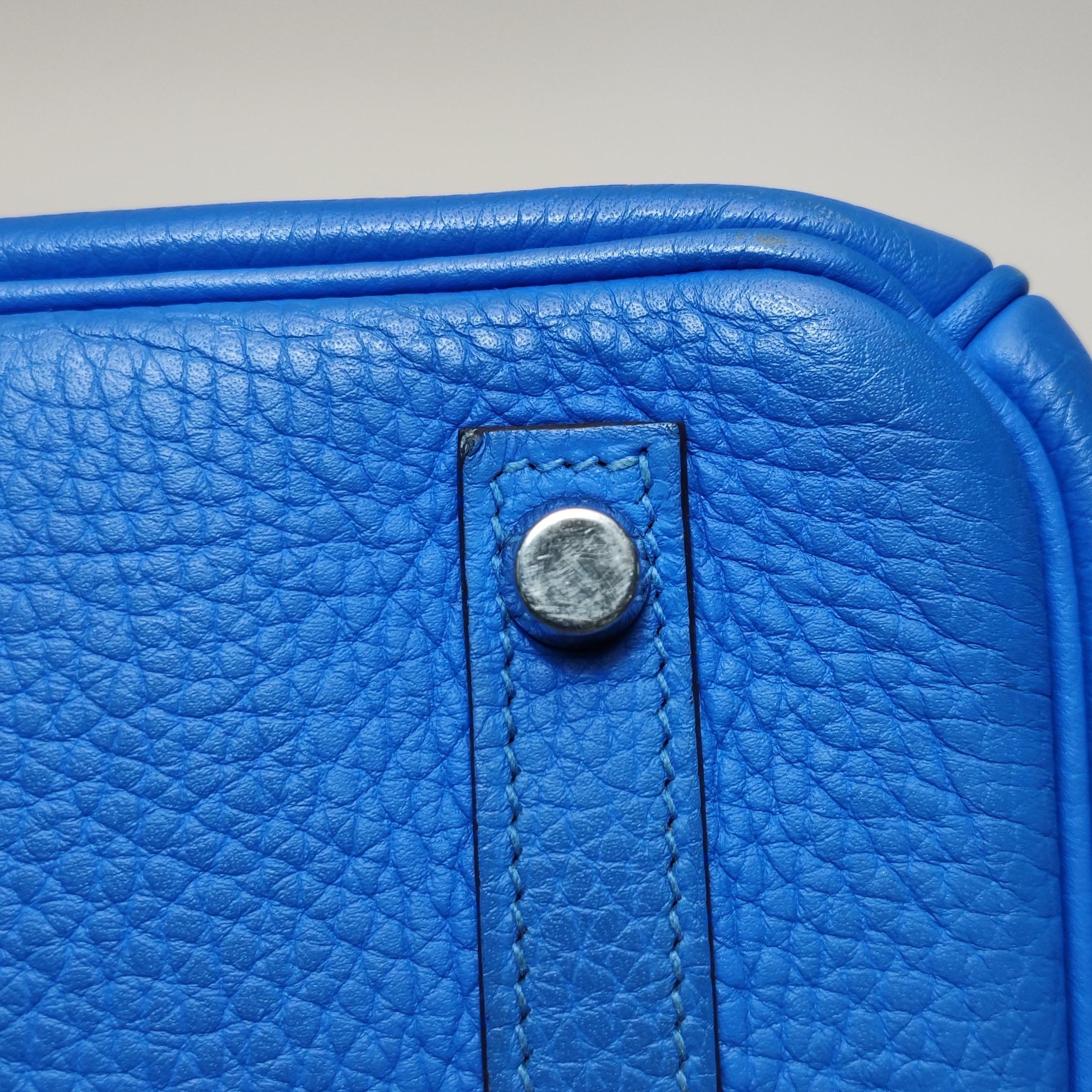 Hermes Birkin 30 Bleu Hydra T7 Togo Calfskin Leather Silver-tone Palladium Hardw 9