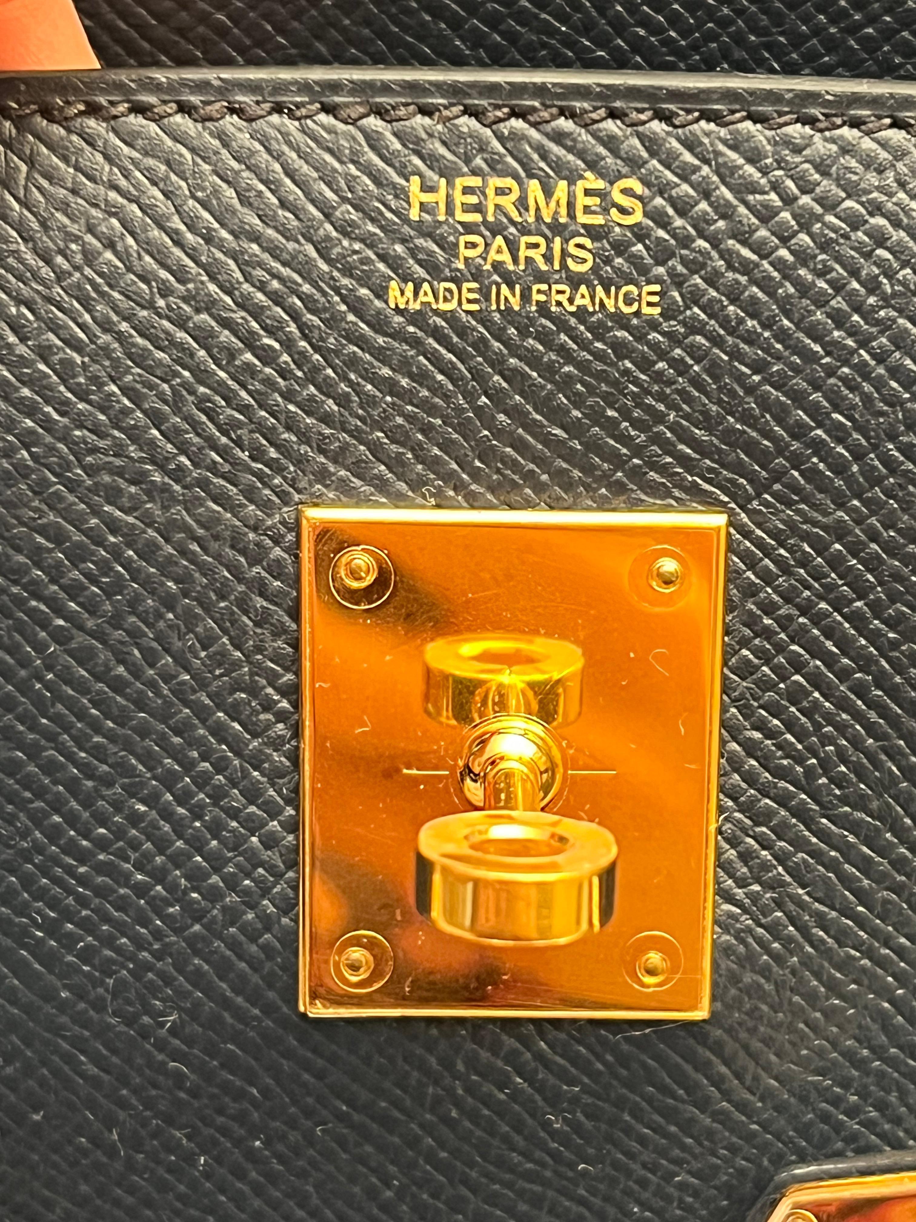 Sac Hermes Birkin 30 Bleu Nuit Epsom Unisexe en vente
