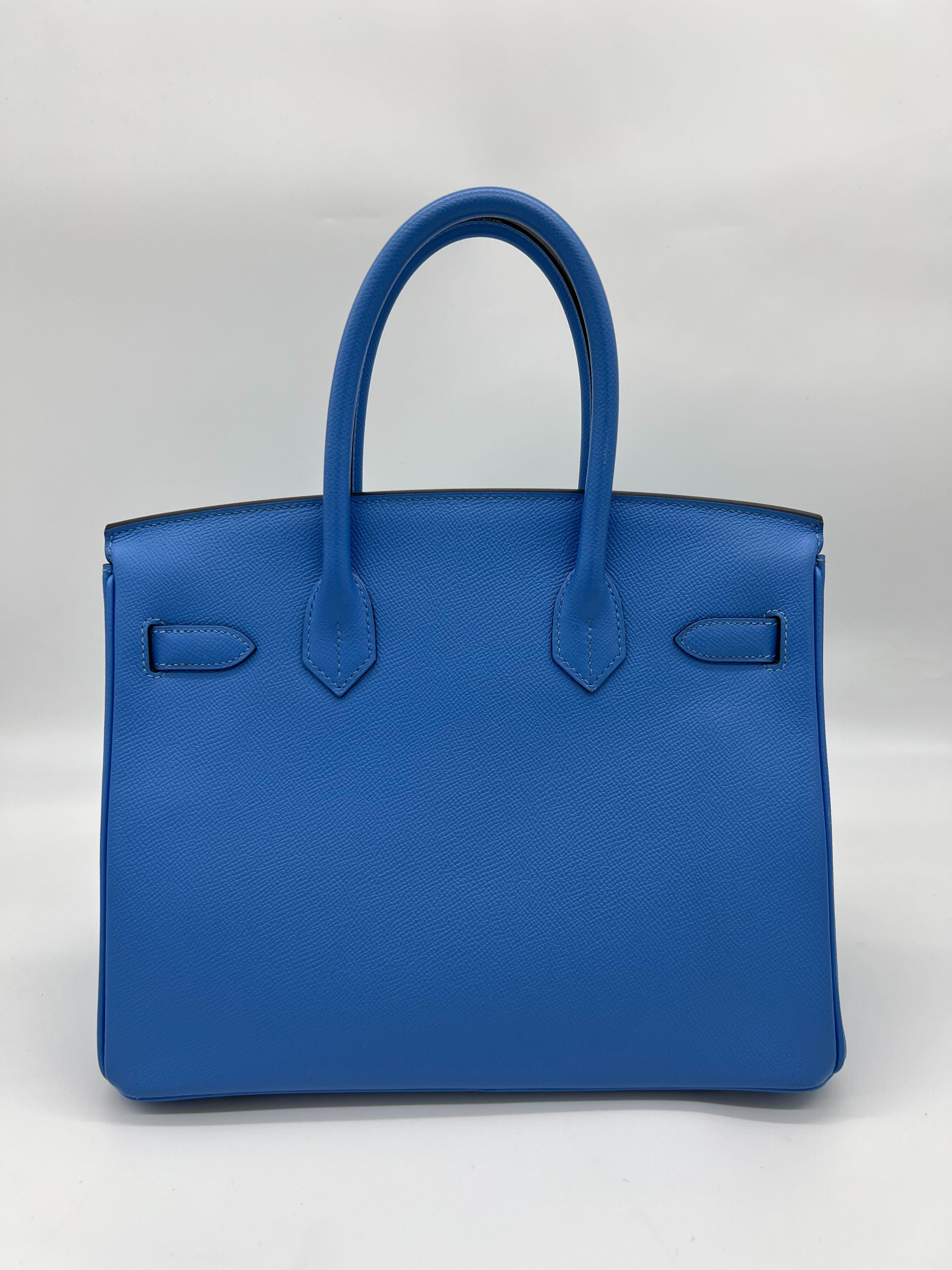 Hermès Birkin 30 Bleu Paradis Epsom Palladium Hardware For Sale 1